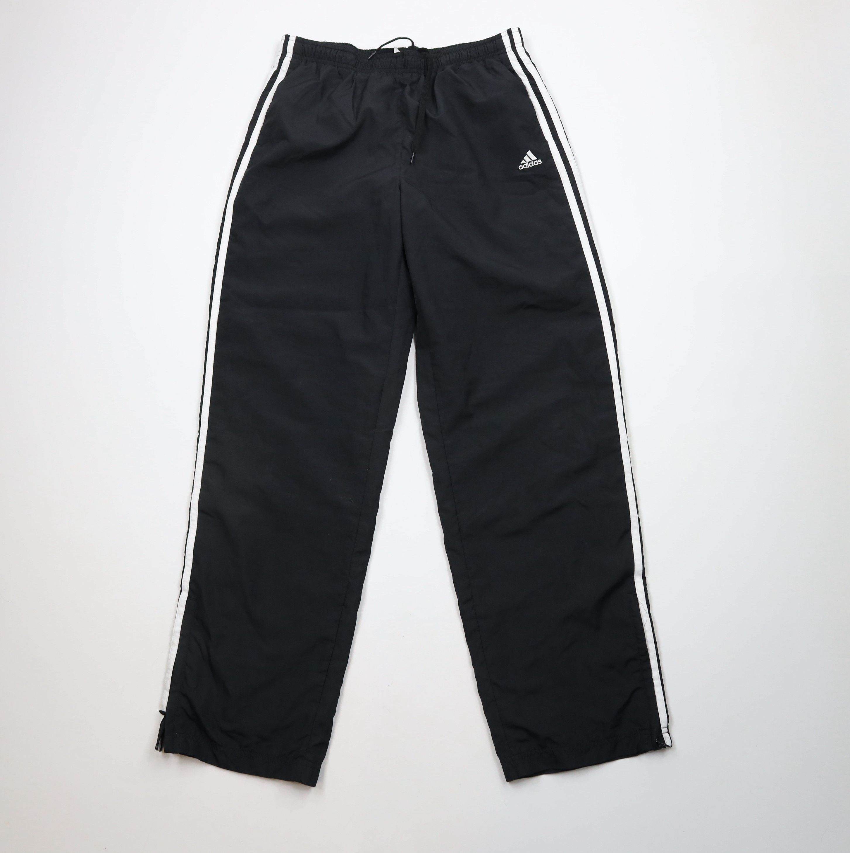 Adidas × Vintage Vintage Adidas Striped Wide Leg Windbreaker Pants Black Size 30" / US 8 / IT 44 - 1 Thumbnail