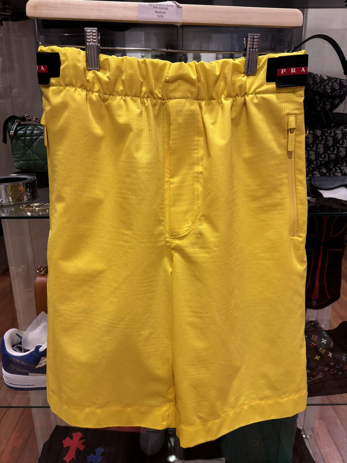 Prada Linea Rossa Yellow Shorts