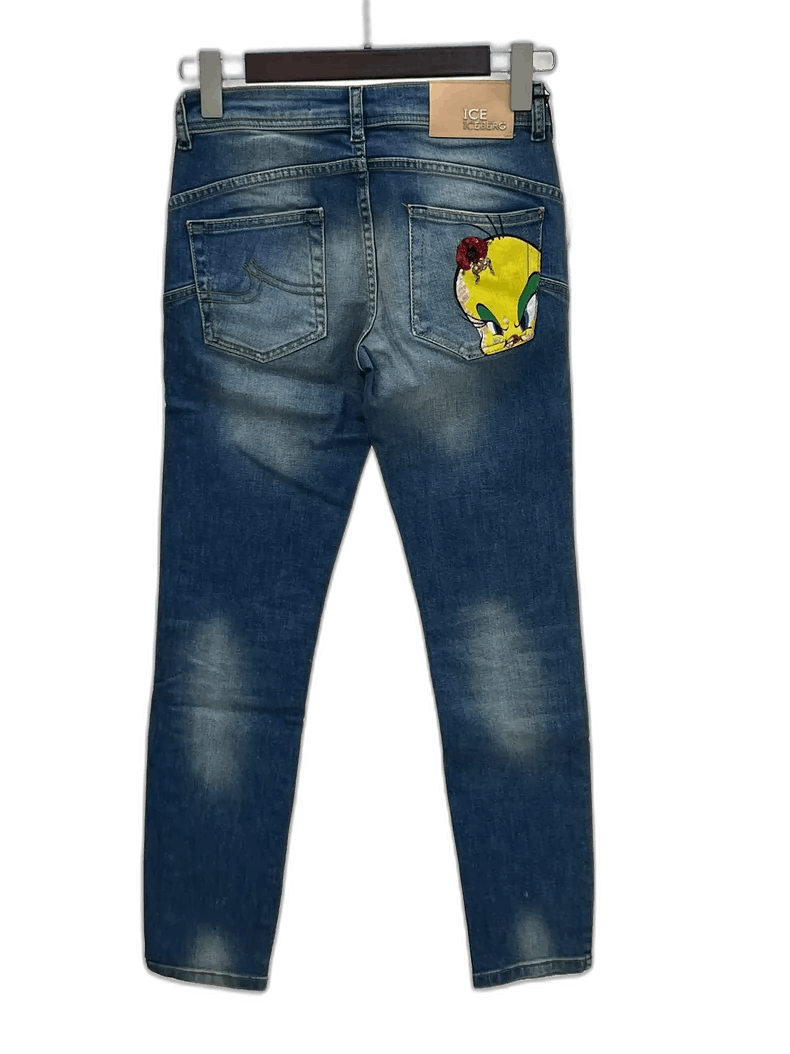 Emporio Armani Iceberg Women's Fitted Denim Pants with Decoration Size 26" / US 2 / IT 38 - 1 Thumbnail