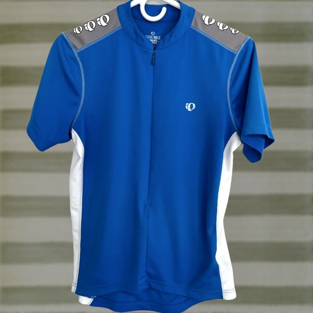 PEARL iZUMi Pearl Izumi Mens M Blue Select Cycling Jersey White Zip Series EUC Size US M / EU 48-50 / 2 - 1 Thumbnail