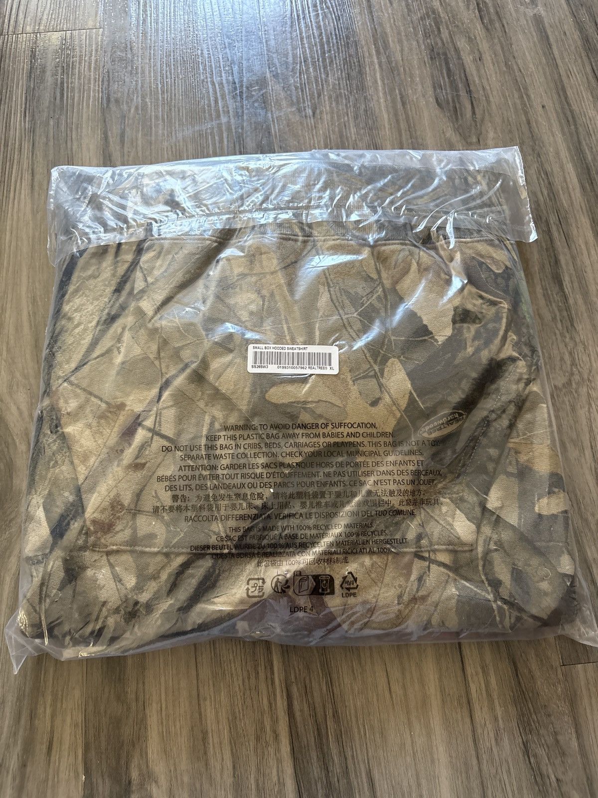 Supreme Small Box Drawcord Hooded Sweatshirt Camo Size XL