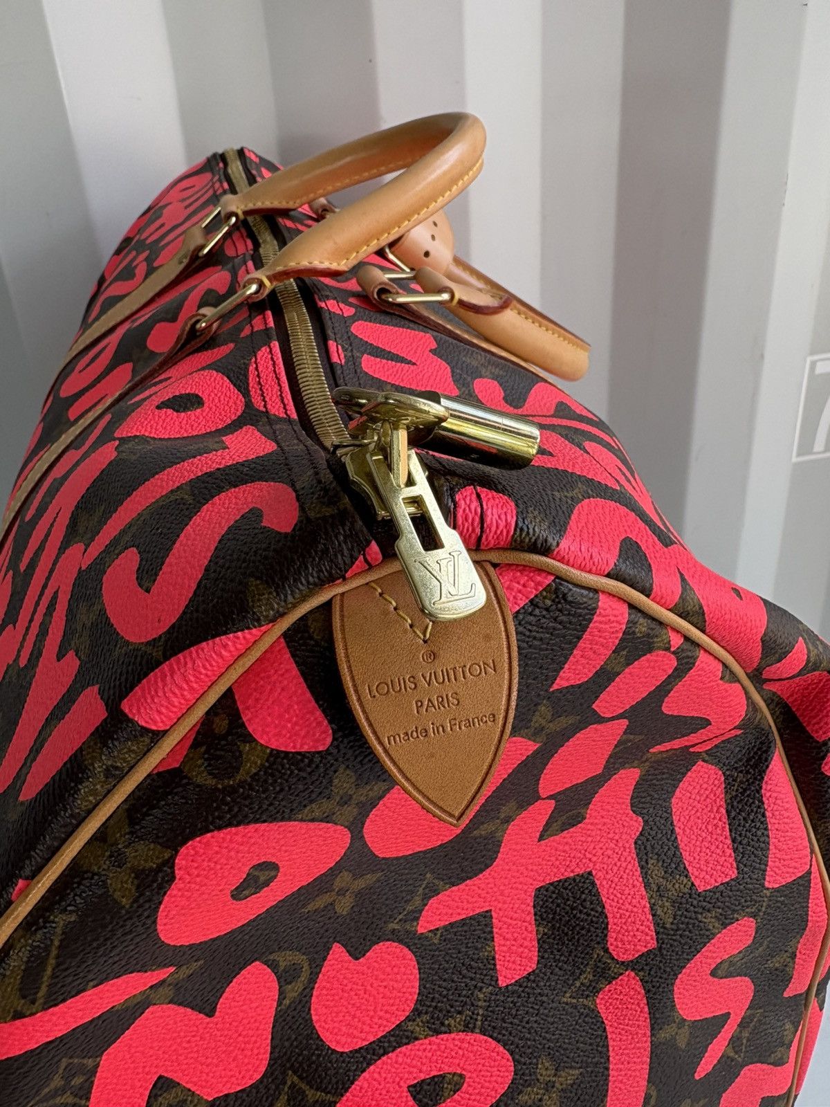 Louis Vuitton Keepall 50 Monogram Graffiti Bag Fuschia Size ONE SIZE - 5 Thumbnail