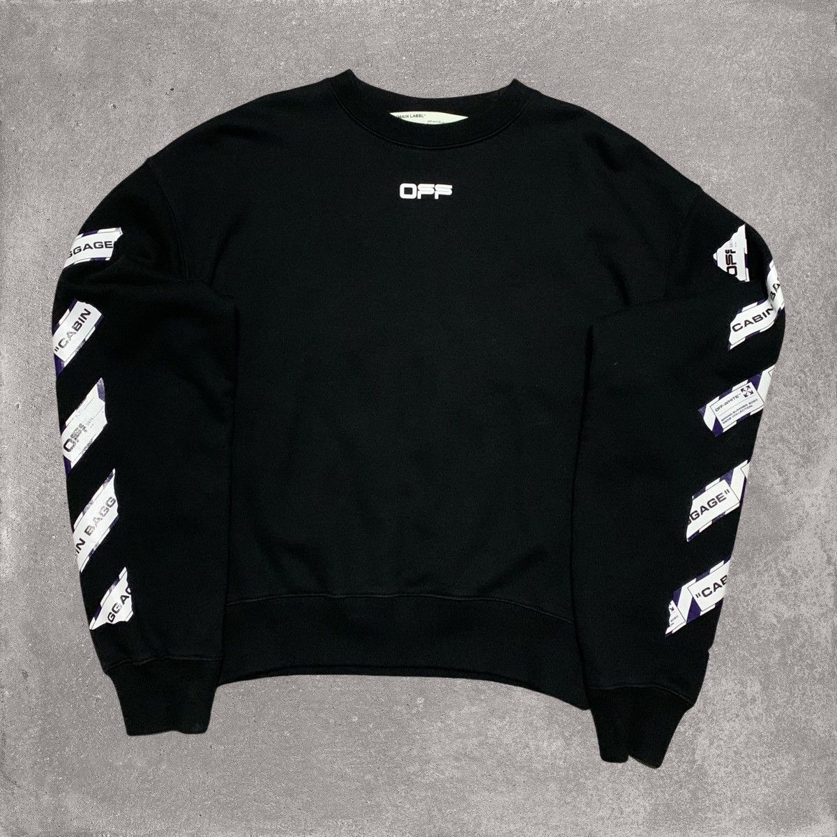 Off-White Off White XS Airport Arrows Black Sweatshirt Crewneck Virgil Size US XS / EU 42 / 0 - 2 Thumbnail