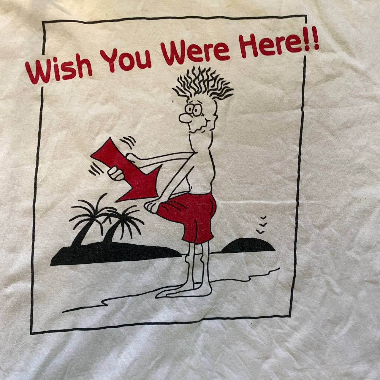 Vintage VINTAGE 90S RARE ADULT HUMOR WISH WERE HERE T SHIRT 277 Size US XL / EU 56 / 4 - 2 Thumbnail