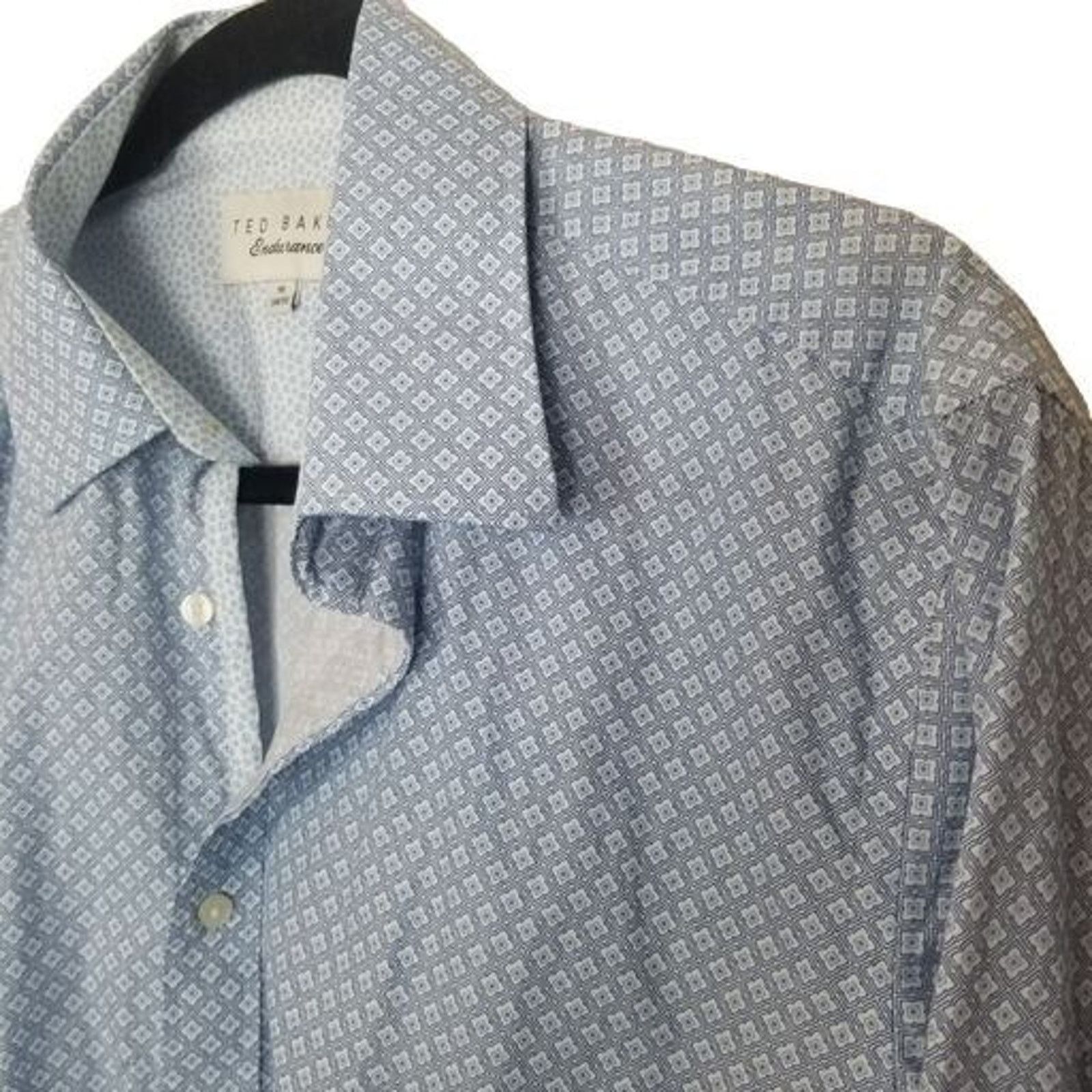 Ted Baker Ted Baker Endurance Mens Geometric Dress Shirt Size 34/35 Size US L / EU 52-54 / 3 - 5 Thumbnail