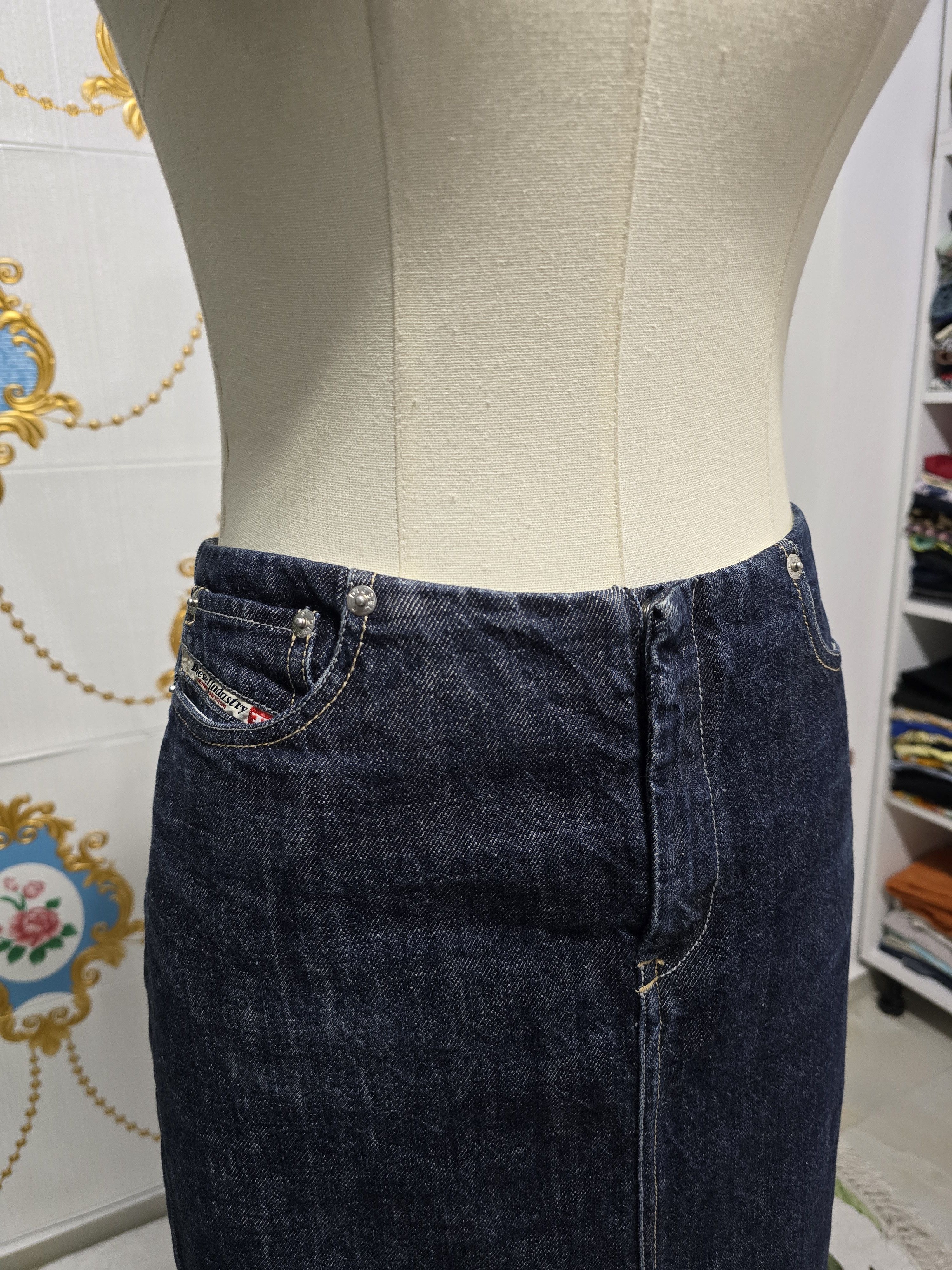 Diesel × Vintage DIESEL jeans skirt women size Medium ,rare beautiful Size 29" - 6 Thumbnail