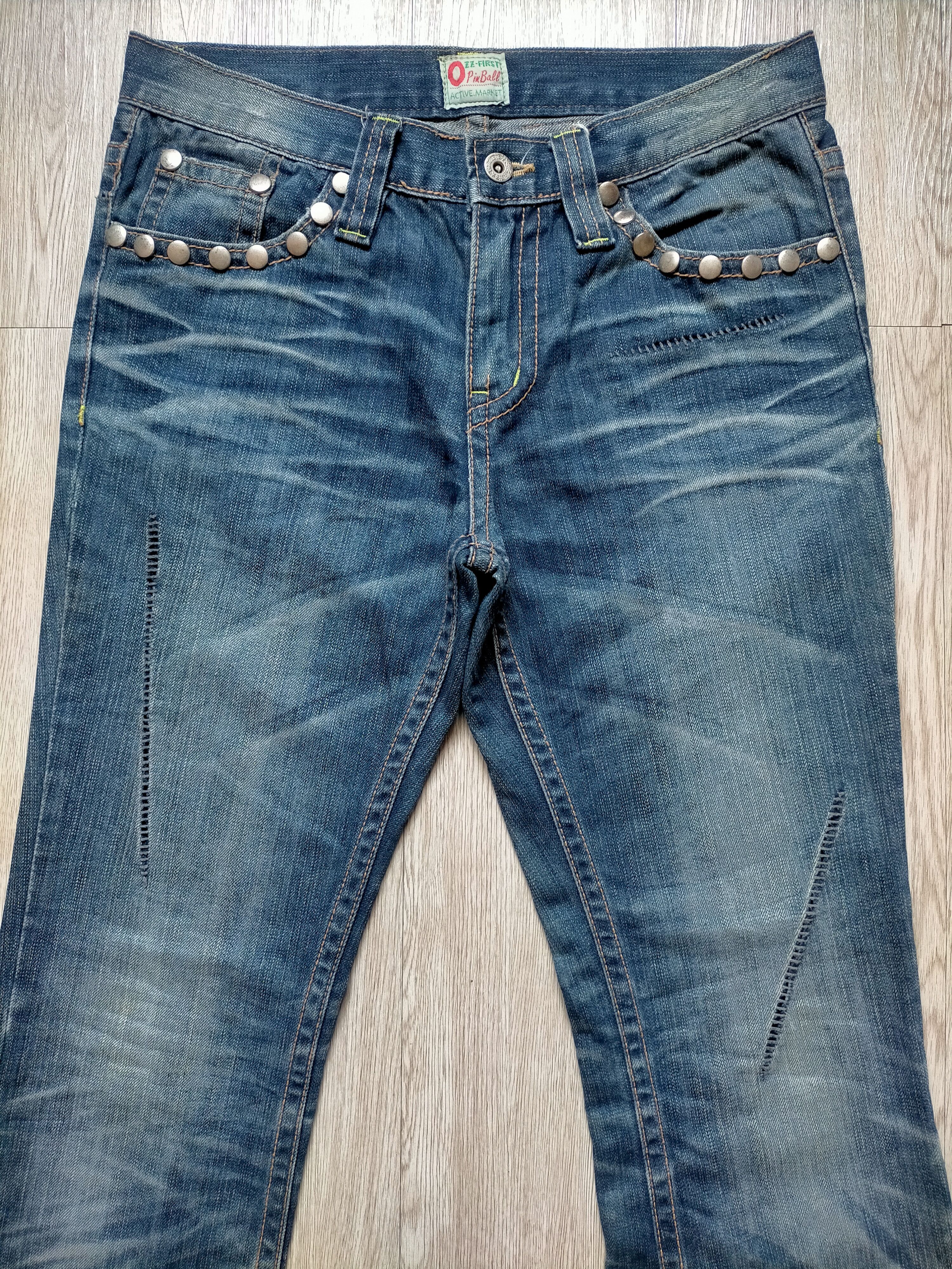 Le Grande Bleu (L.G.B.) OzzFirst Pinball Flare Jeans Studded Boot cut denim Size US 31 - 5 Thumbnail