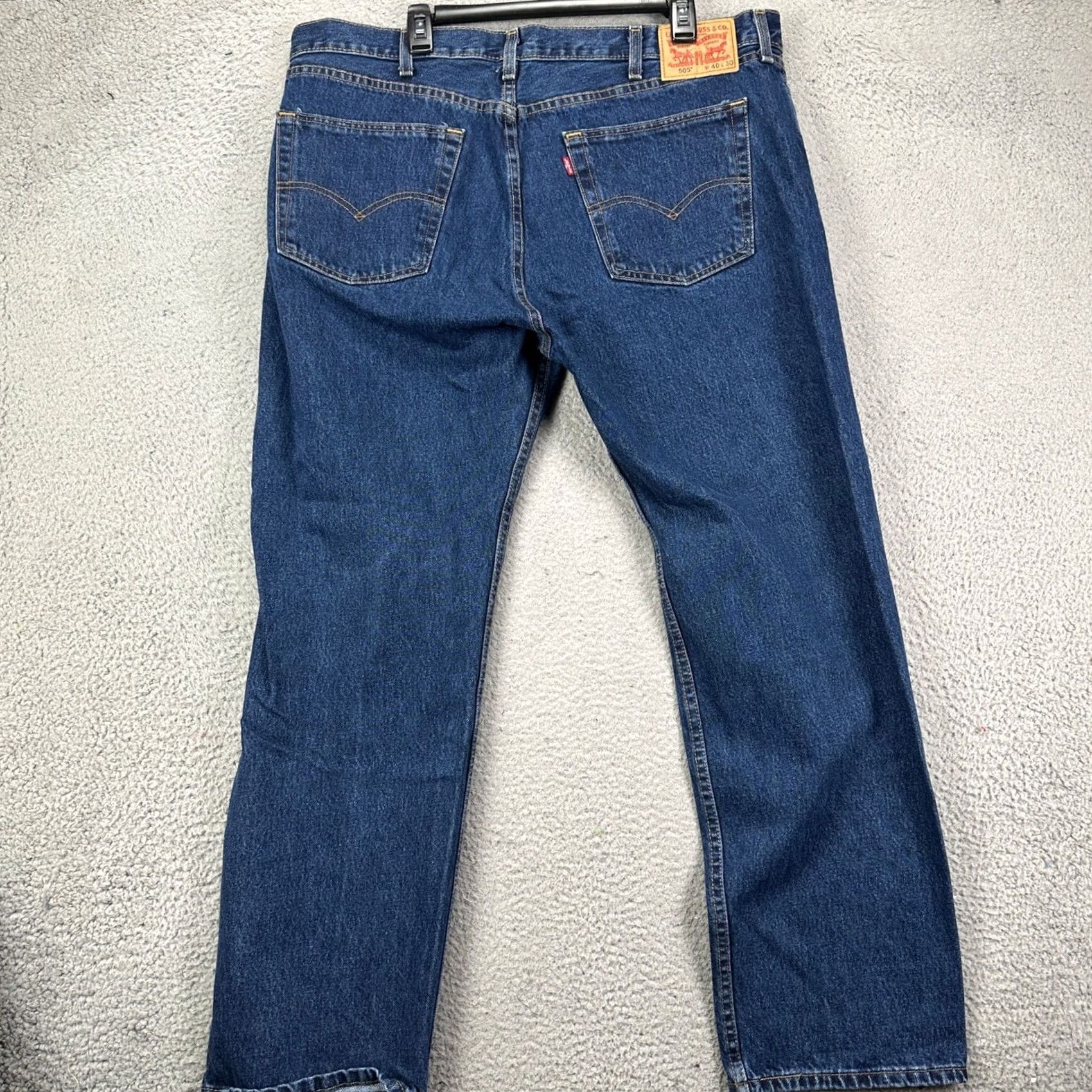 Levi's Levis 505 Jeans Straight Leg Mens 40X30 Blue Red Tab 5 Pockets Denim Outdoor Shirt Size US 40 / EU 56 - 2 Thumbnail