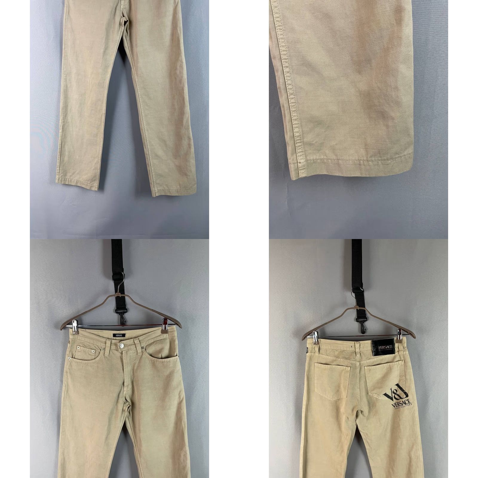 Versace Jeans Couture Versace Jeans Couture Jeans Beige 26" 31" Inseam 5-Pocket Regular Fit Womens L Cotton Denim Button Zip Straight Leg Belt Loop Fly Button Size 36" / US 14 / IT 50 - 10 Thumbnail