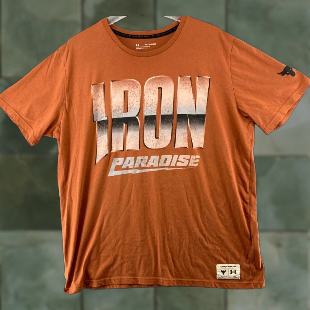 Under Armour Under Armour Project Rock Shirt Mens XXL Orange Gym Activewear Rock Size US XXL / EU 58 / 5 - 1 Thumbnail