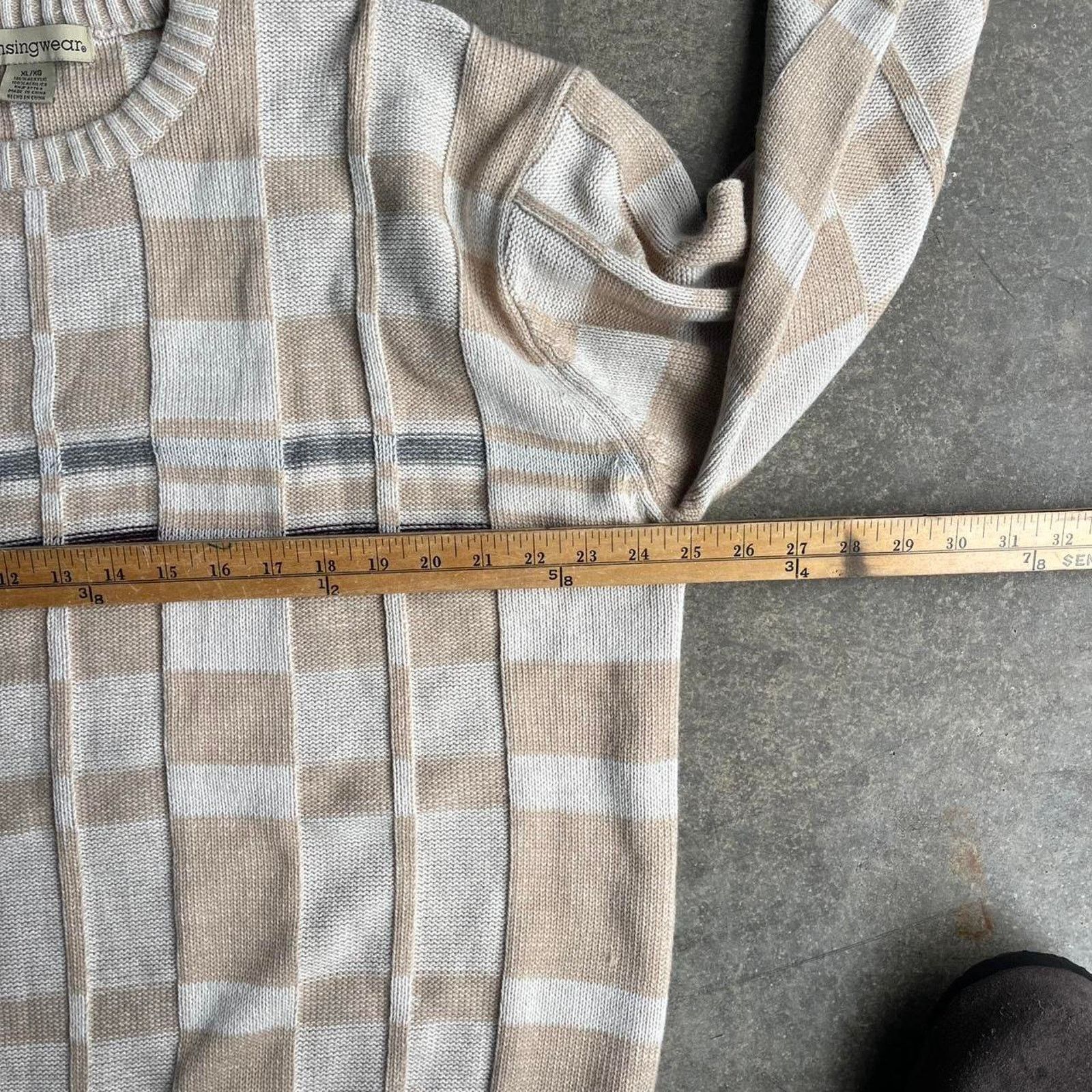 Vintage vintage 200s checkered chunky knit sweater Size US XL / EU 56 / 4 - 4 Thumbnail