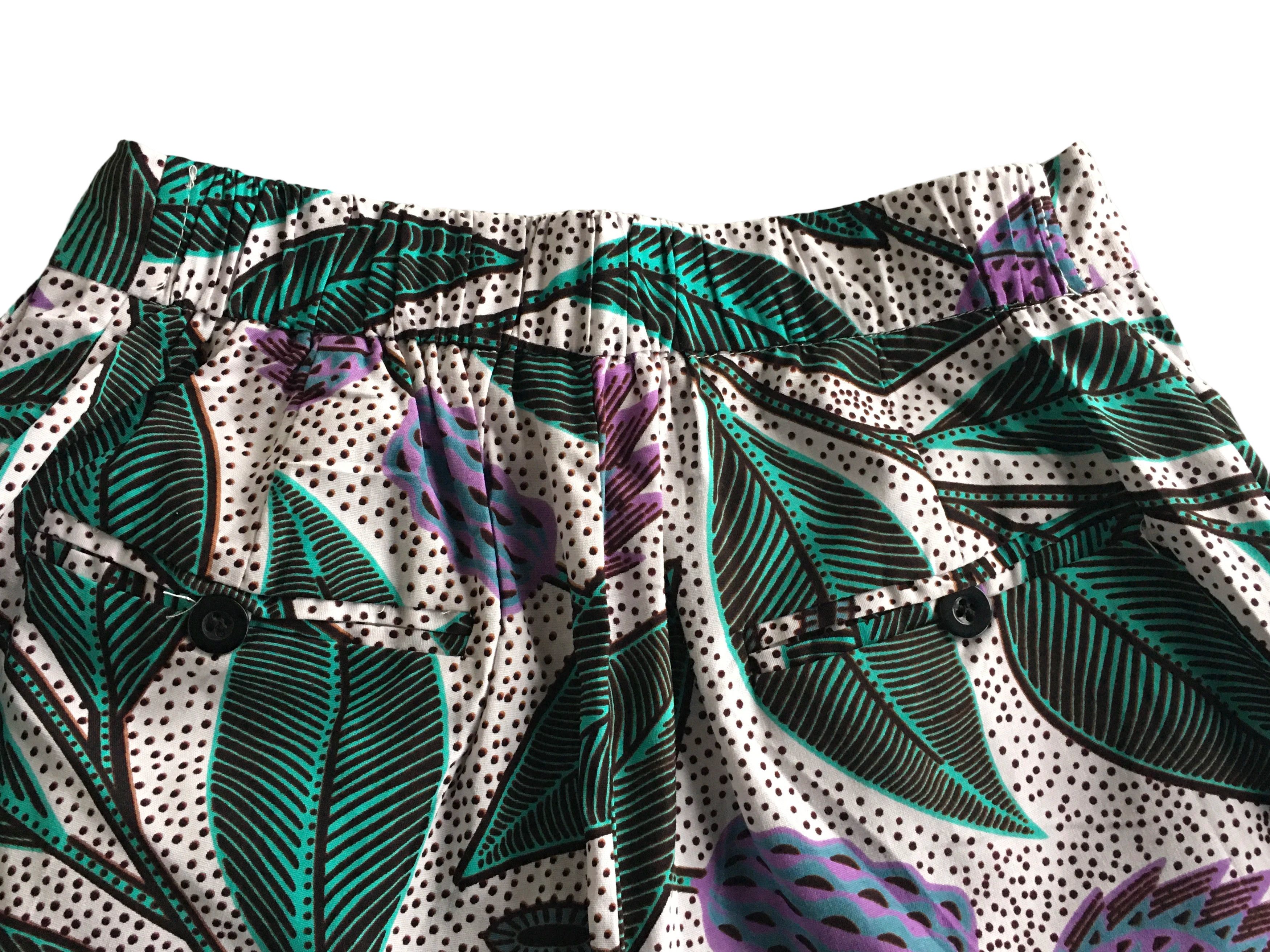 Other Vintage Pants African Print Women Fitted Pants Size 38" / US 16 / IT 52 - 3 Thumbnail