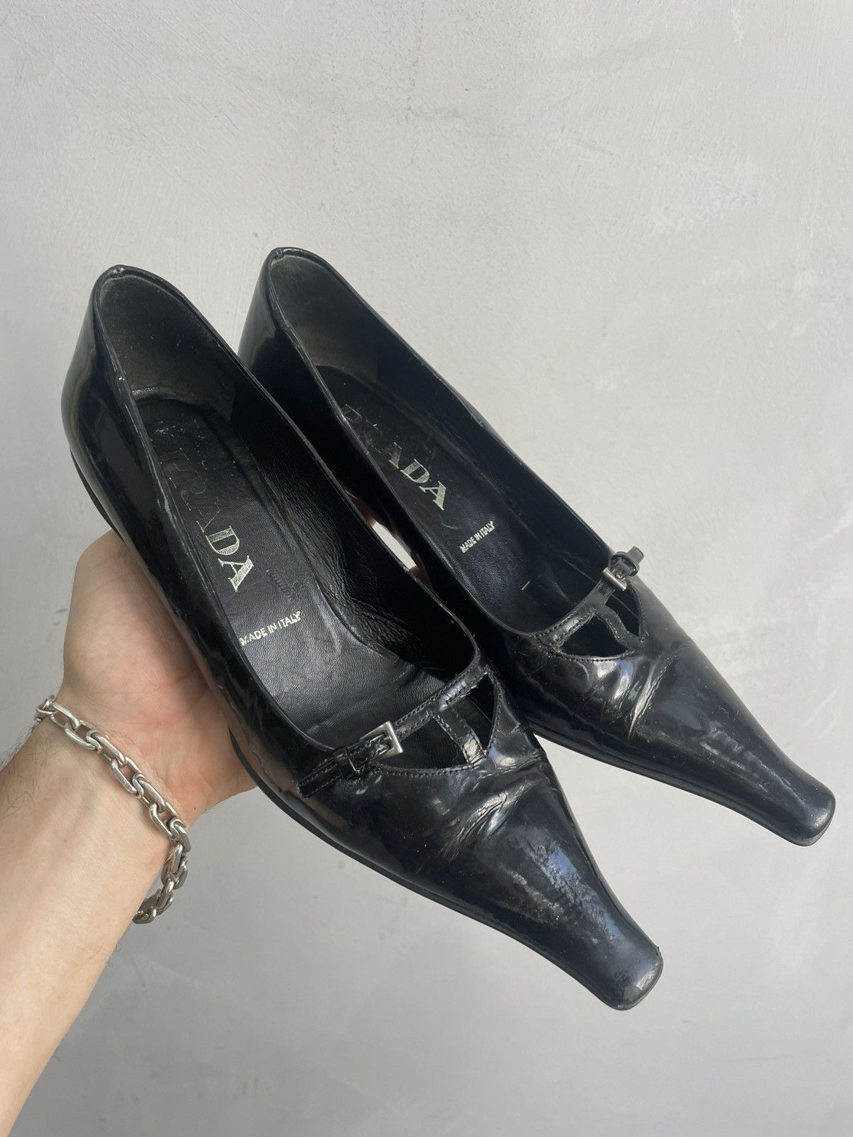Prada Leather y2k Prada mules retro style herl boots hype Size US 8 / IT 38 - 1 Thumbnail