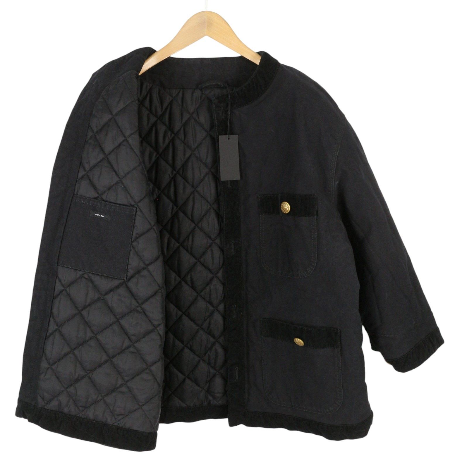 R13 CORD TRIMMED CHORE M Shadow Black Insulated Button-Up 86585 Size M / US 6-8 / IT 42-44 - 2 Thumbnail