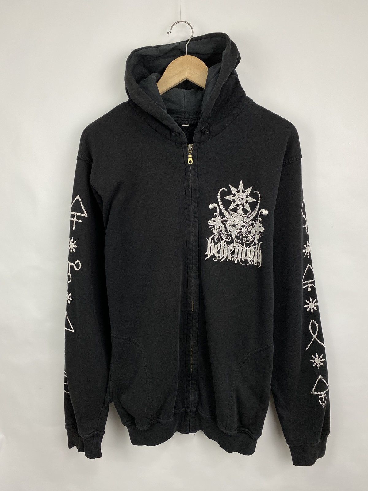 Band Tees Vintage Behemoth In Nomen Eius Baphomet Rock Hoodie Rare Y2K Size US L / EU 52-54 / 3 - 3 Thumbnail