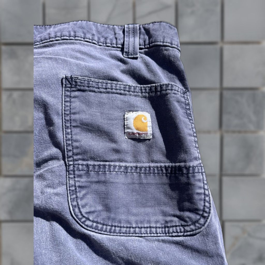 Carhartt Carhartt Pants Blue Solid 36x30 Workwear Uniform Khakis Cargo Logo Pockets Zipper Button Men’s Regular Straight Size US 36 / EU 52 - 1 Thumbnail