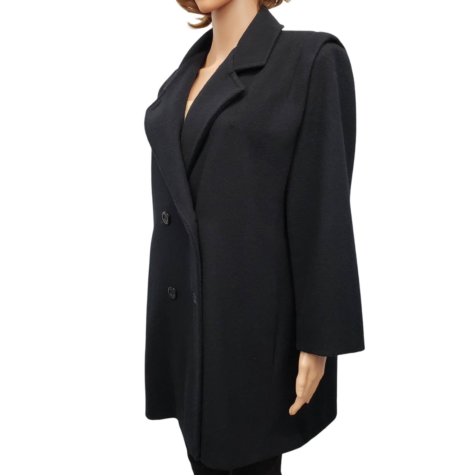 Vintage Union Made USA J&H Fashions Double Breasted Wool Pea Coat 14 Size L / US 10 / IT 46 - 6 Thumbnail