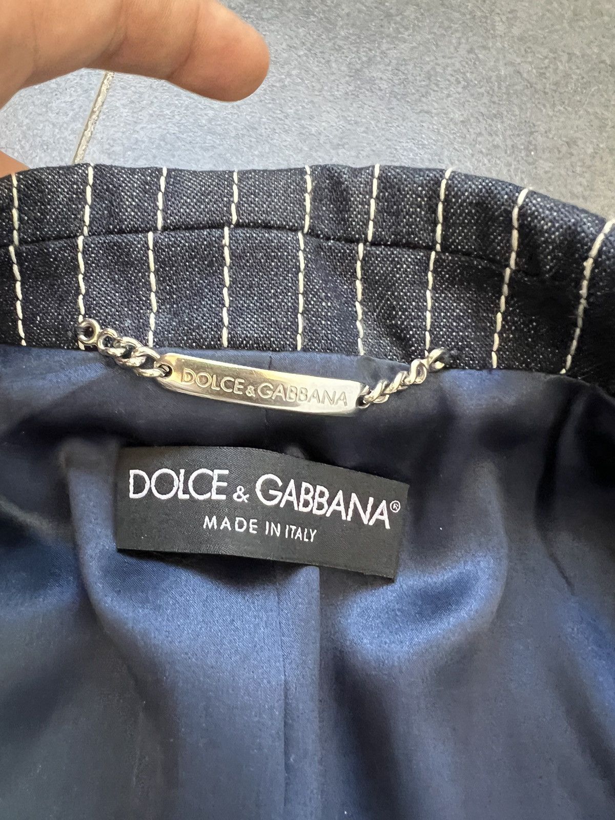 Dolce & Gabbana Dolce&Gabbana 00's heavy denim Striped Blazer and Pants Suit Size M / US 6-8 / IT 42-44 - 13 Thumbnail