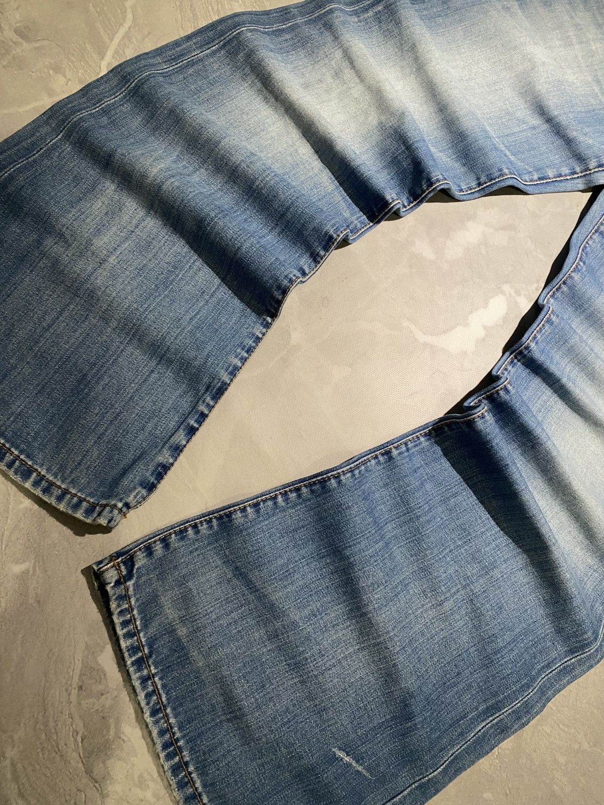 Japanese Brand Washed Archive Flared Jean Distressed Fade Grunge Core Size US 30 / EU 46 - 4 Thumbnail