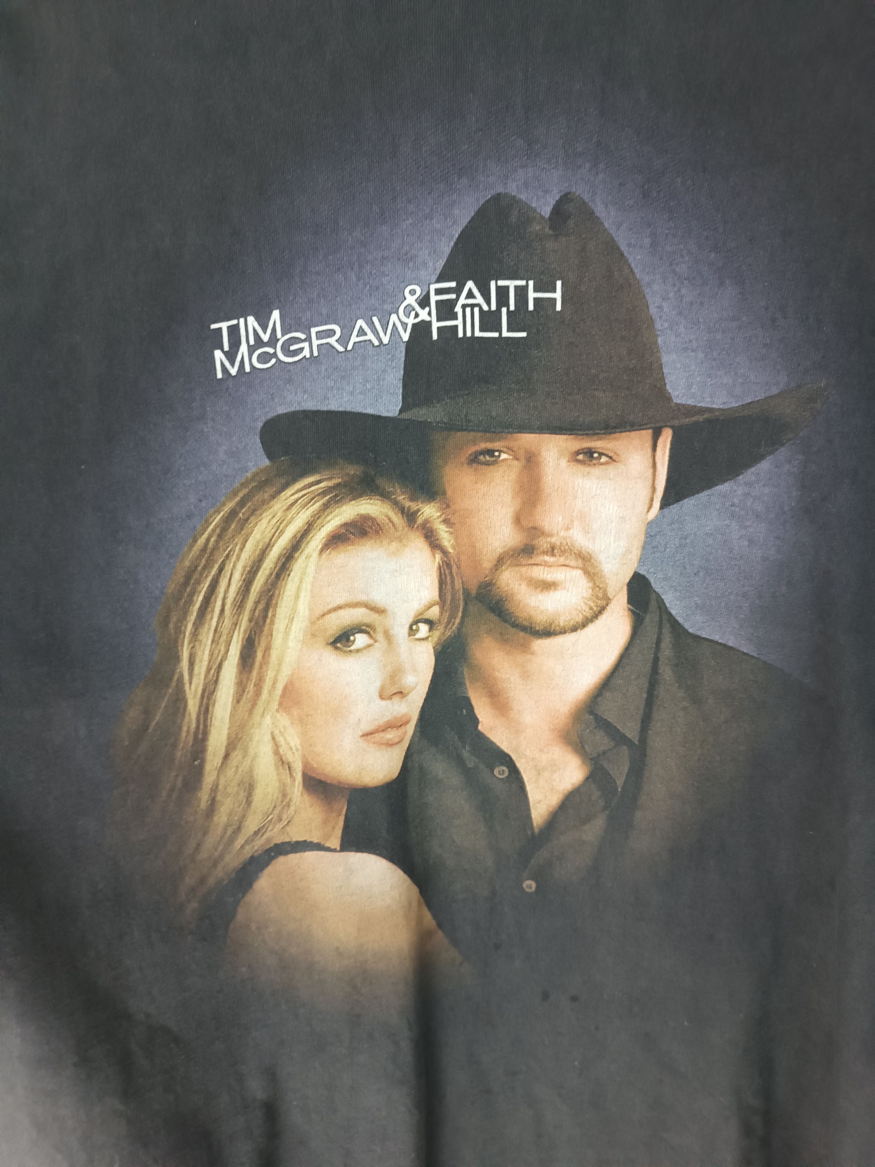 Vintage RARE🔥VINTAGE 2000's FADED FAITH HILL & TIM MCGRAW TOUR TEES Size US L / EU 52-54 / 3 - 10 Thumbnail