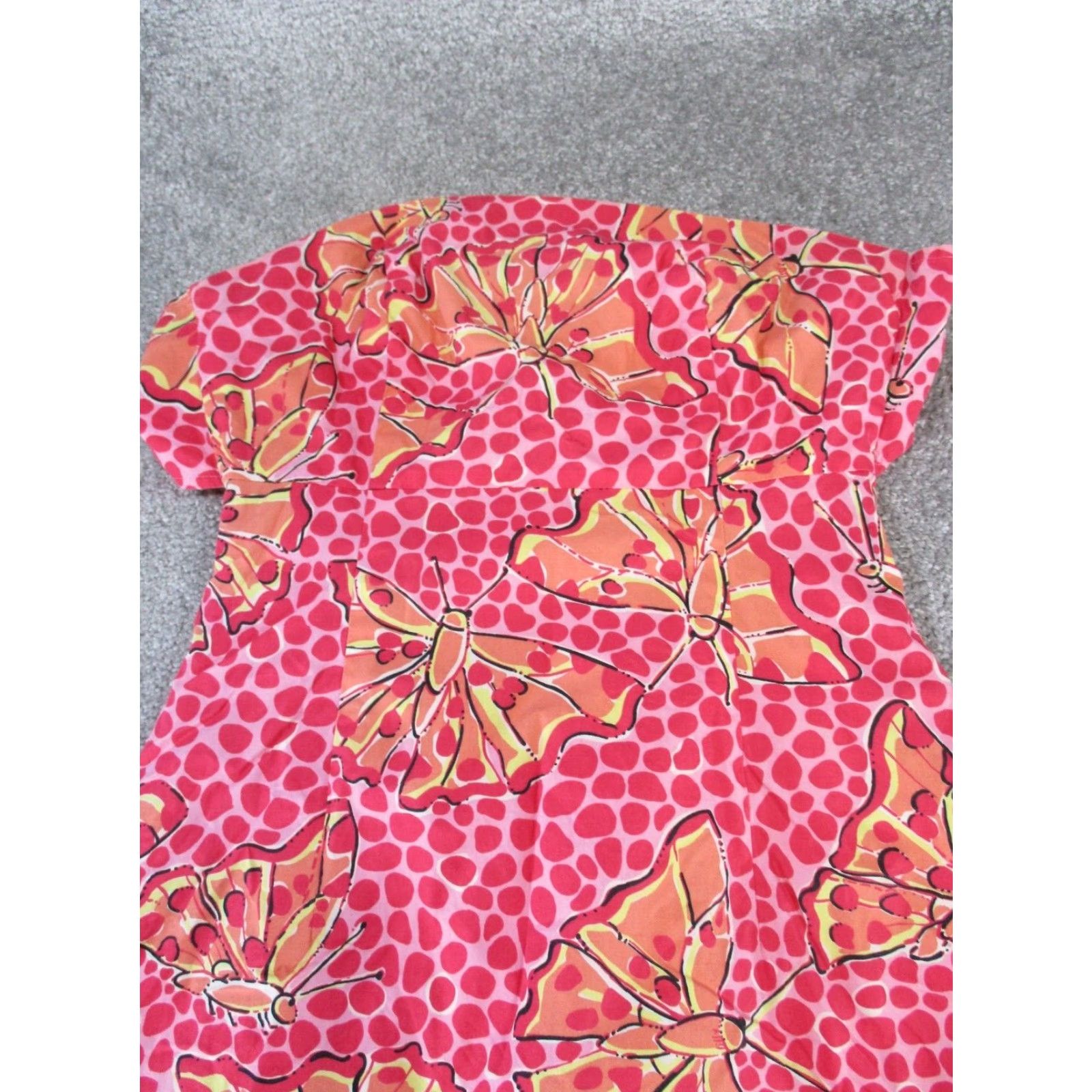 Lilly Pulitzer Lilly Pulitzer Dress Halter Womens XS Pink Orange Butterfly Spotted Size XS / US 0-2 / IT 36-38 - 2 Thumbnail