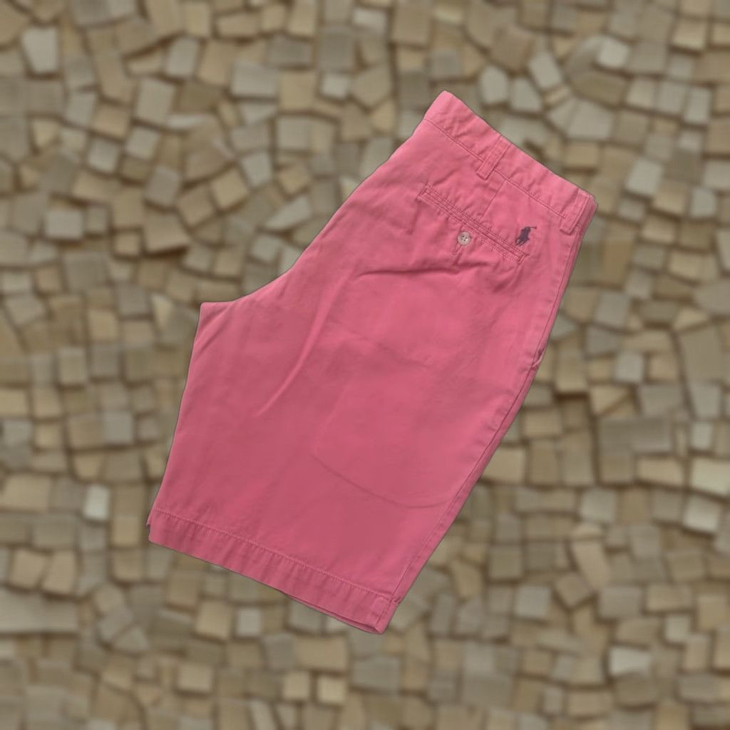 Polo Ralph Lauren VINTAGE Polo Ralph Lauren POLO VTG 90s Y2K RETRO 100% COTTON 10" SHORTS CLASSIC CHINO SZ 35 Men's Pink Cotton Chino Shorts 10" Inseam Slas?h Pocket Size US S / EU 44-46 / 1 - 1 Thumbnail