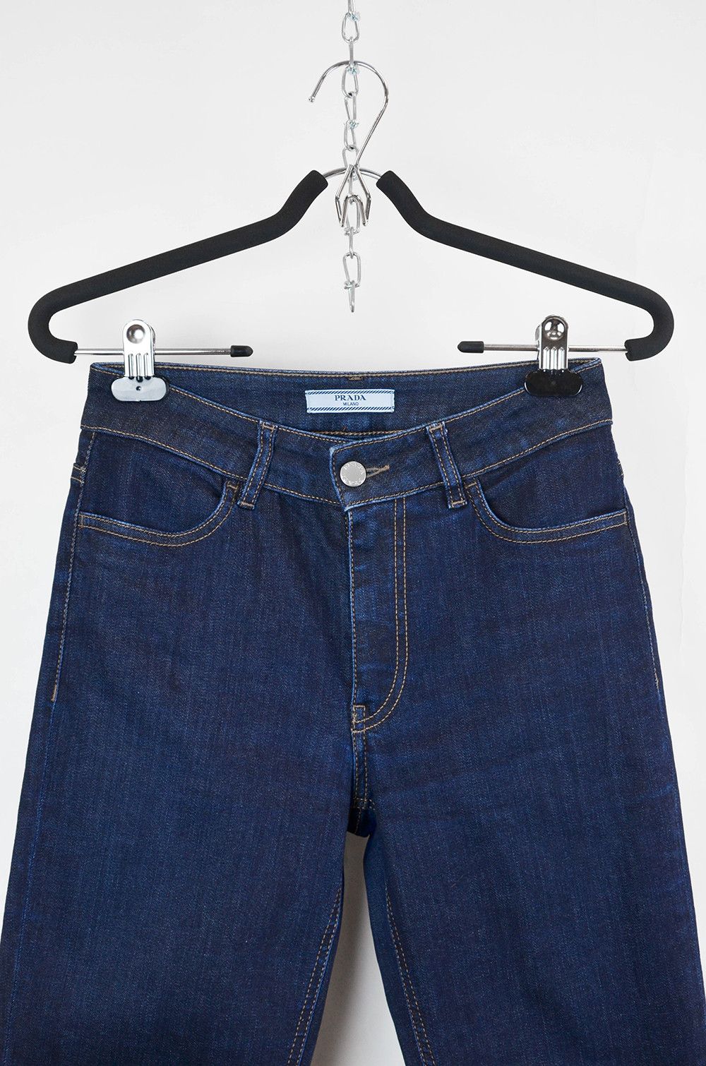 Prada PRADA Milano Dark Blue Straight-Leg Jeans – Size 27 Size 27" / US 4 / IT 40 - 4 Thumbnail