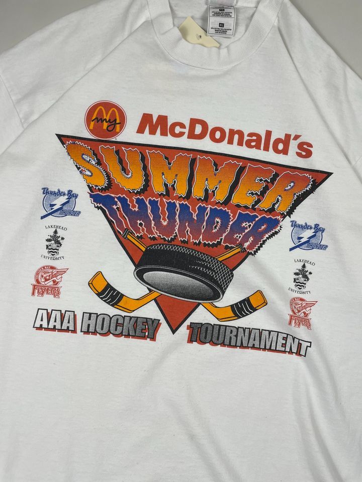 NHL × Vintage Vintage 90s McDonald's Hockey T-Shirt Size US XL / EU 56 / 4 - 2 Thumbnail