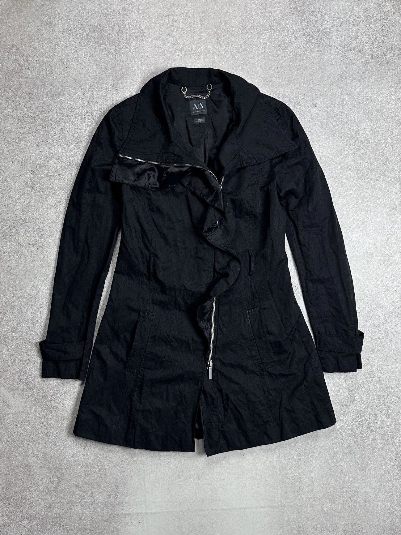 Armani Vintage Armani Exchange Woman's Grunge Trench Jacket XS Size XS / US 0-2 / IT 36-38 - 1 Thumbnail
