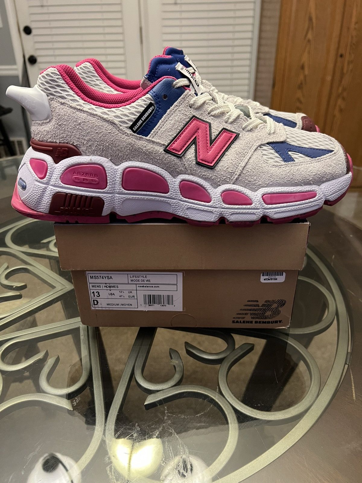 New Balance × Salehe Bembury Salehe Bembury x NB 574 YURT “Universal Communication” Size US 13 / EU 46 - 4 Thumbnail