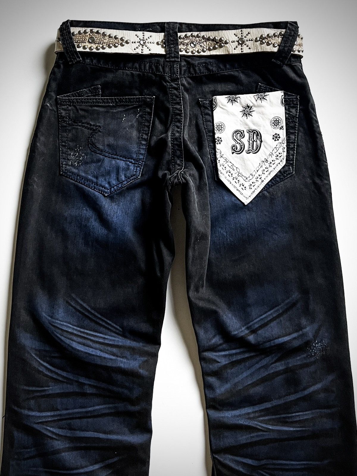 semanticdesign Semantic Design Distressed Flare Jeans SD Bandana Pocket y2k Size US 32 / EU 48 - 12 Thumbnail