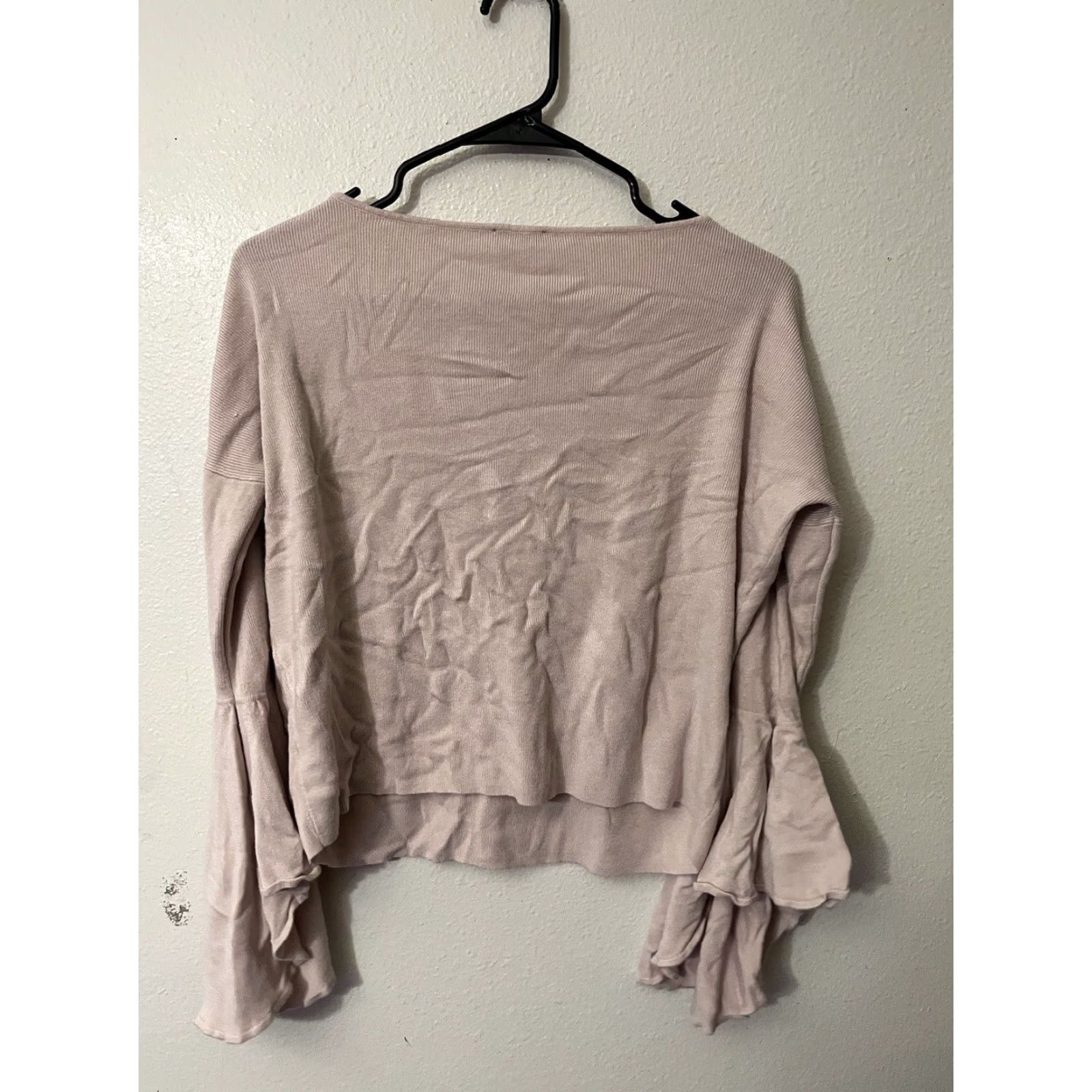 Express EXPRESS Sweater Women XS Blush Pink Flare Sleeve Pullover Solid Womens Size XS / US 0-2 / IT 36-38 - 3 Thumbnail