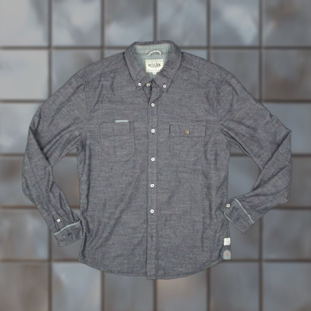 Roark Roark Artifacts Button-Up Mens XL Gray Chambray Shirt Size US XL / EU 56 / 4 - 1 Thumbnail