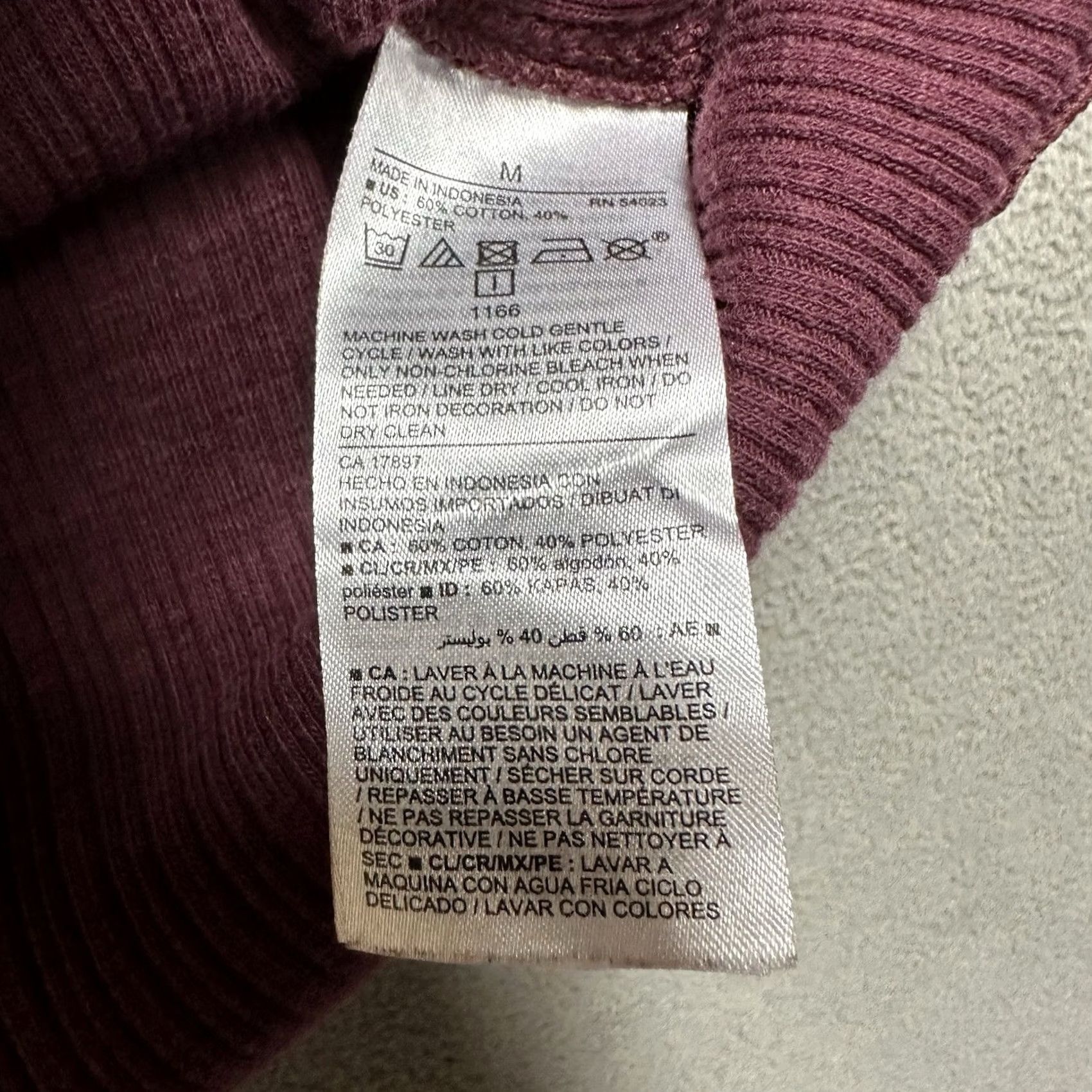 Old Navy Old Navy Shirt Womens M Maroon Red Henley Long Sleeve Slim Rib Knit Lettuce Edge Size M / US 6-8 / IT 42-44 - 5 Thumbnail
