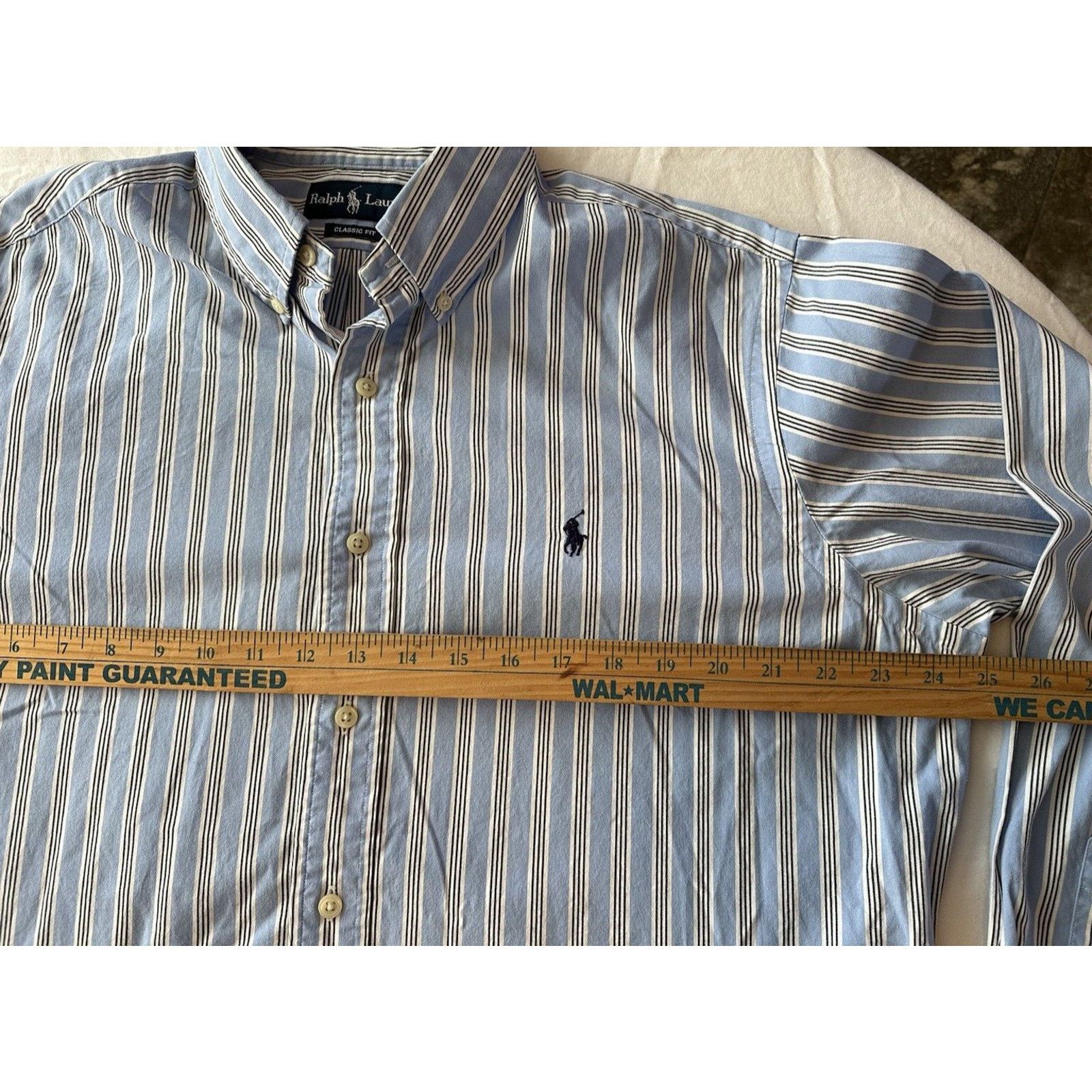 Ralph Lauren Ralph Lauren Classic Button Large Blue White Stripe w/Pony Size US L / EU 52-54 / 3 - 6 Thumbnail