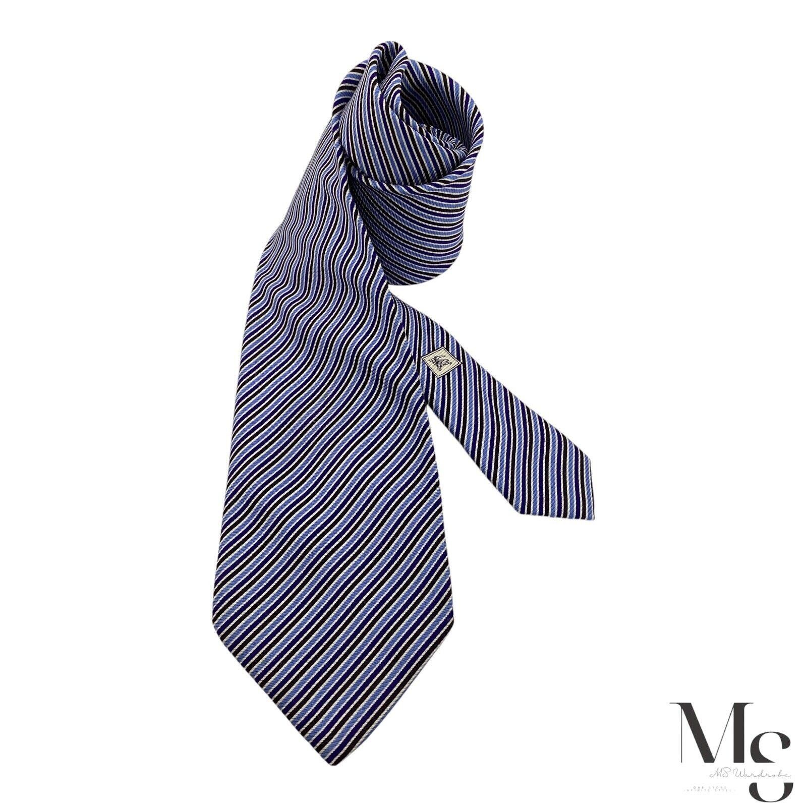 Burberry BURBERRY LONDON Blue Striped Luxury Silk Tie Made In Italy Size ONE SIZE - 1 Thumbnail
