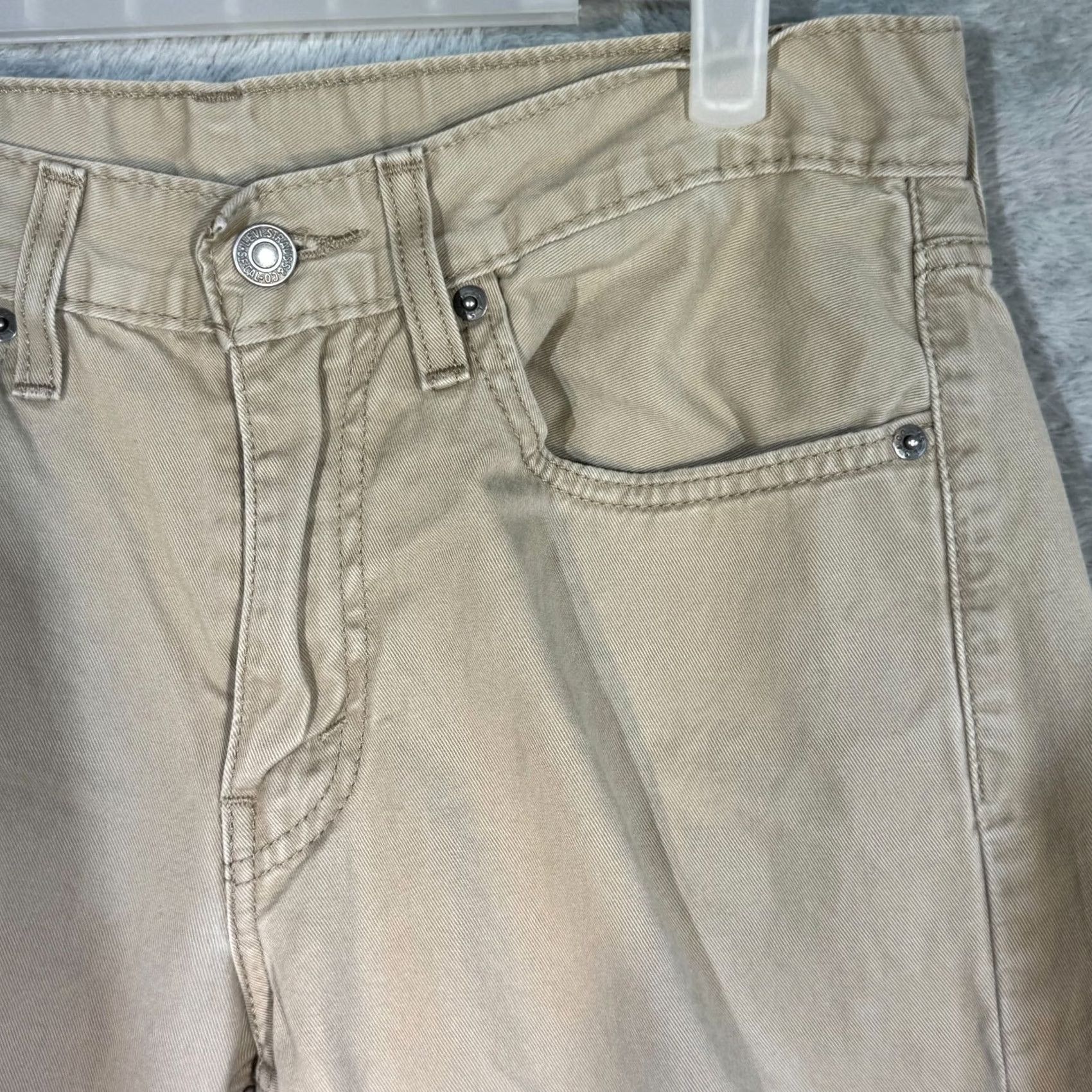 Levi's Levi’s 514 Jeans Men’s Beige Denim 31x32 Mid Rise Straight Size US 31 - 4 Thumbnail