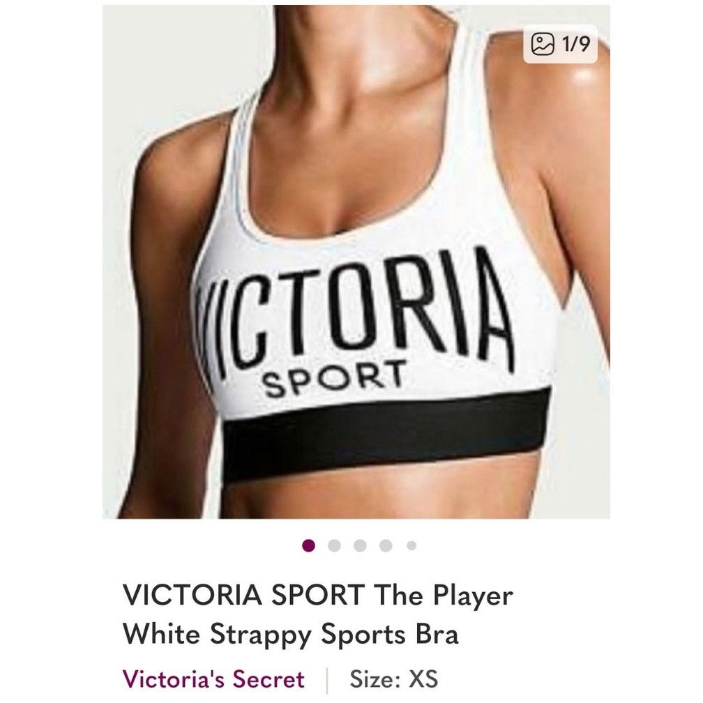 Victoria's Secret Victoria Sport The Player White Strappy Sport Bra Size L NWT Size ONE SIZE - 4 Thumbnail