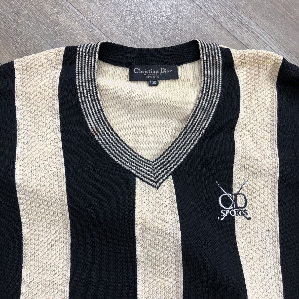 Christian Dior Monsieur Vintage Christian Dior Monsieur Stripe Luxury Knit Vest Size US L / EU 52-54 / 3 - 3 Thumbnail