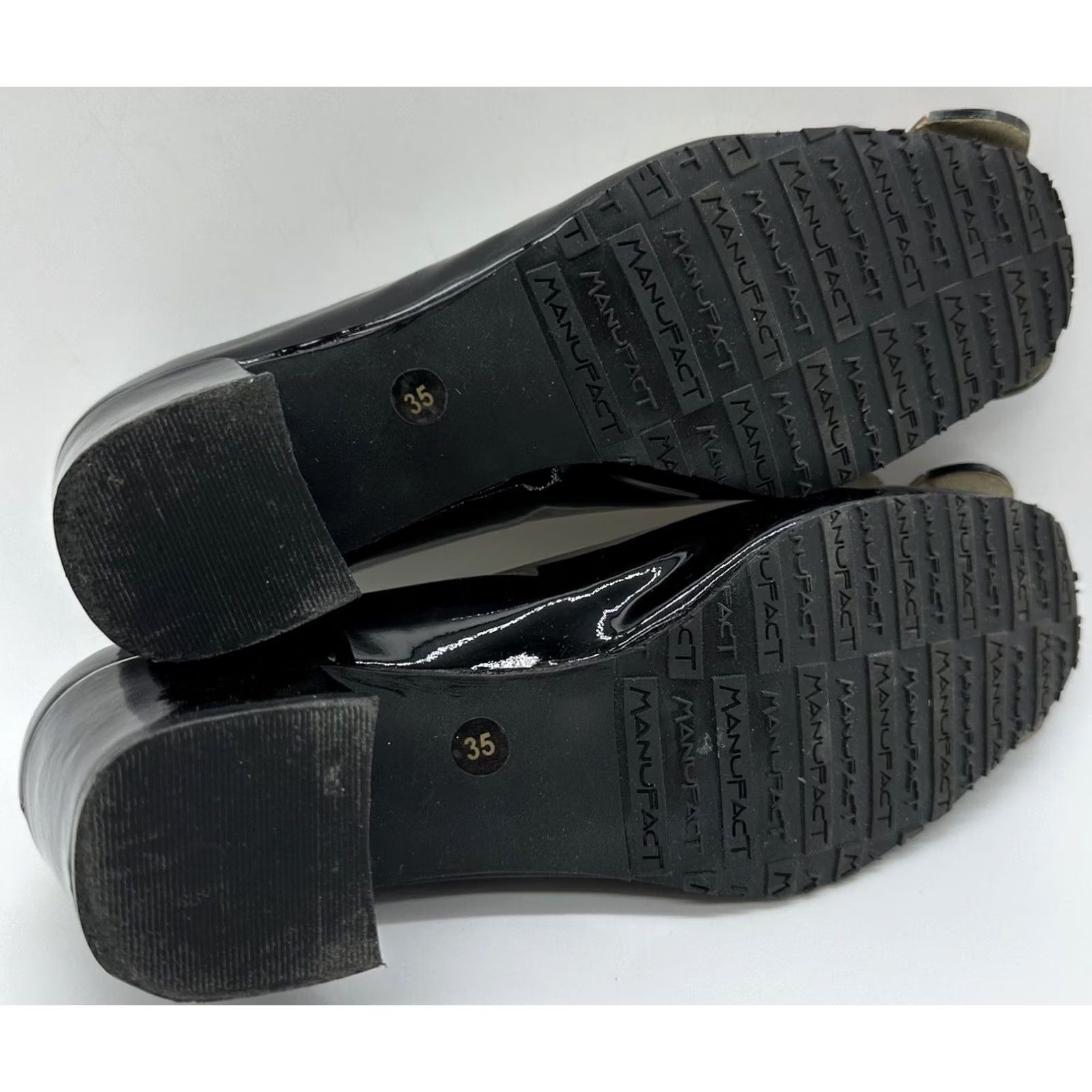 Logo 7 Manufact Womens Butterfly Art Logo Heels Black Patent Sz 35 US 5 Size US 5 / IT 35 - 5 Thumbnail