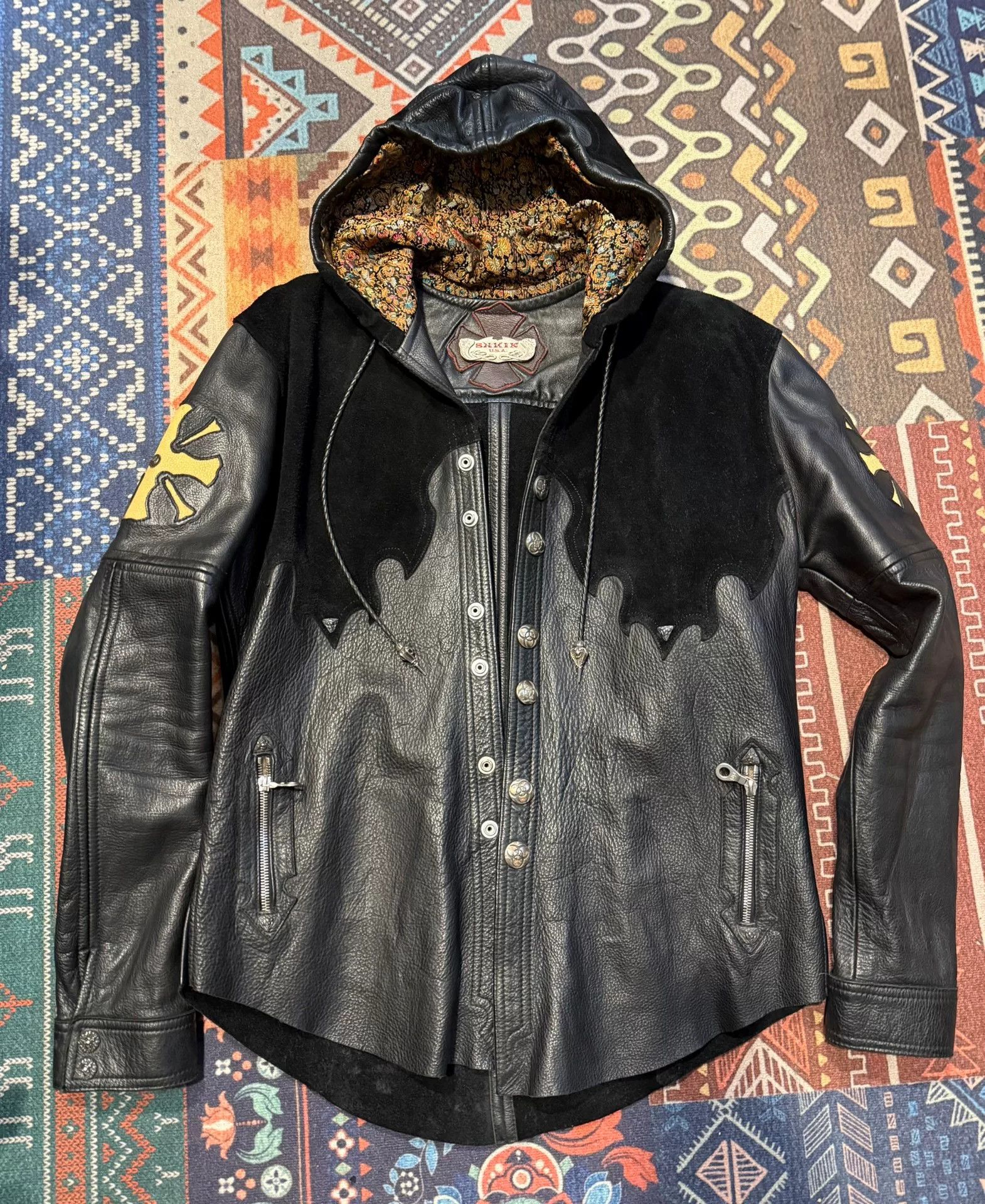 Japanese Brand Skkin Hooded Leather Jacket Size US S / EU 44-46 / 1 - 1 Thumbnail