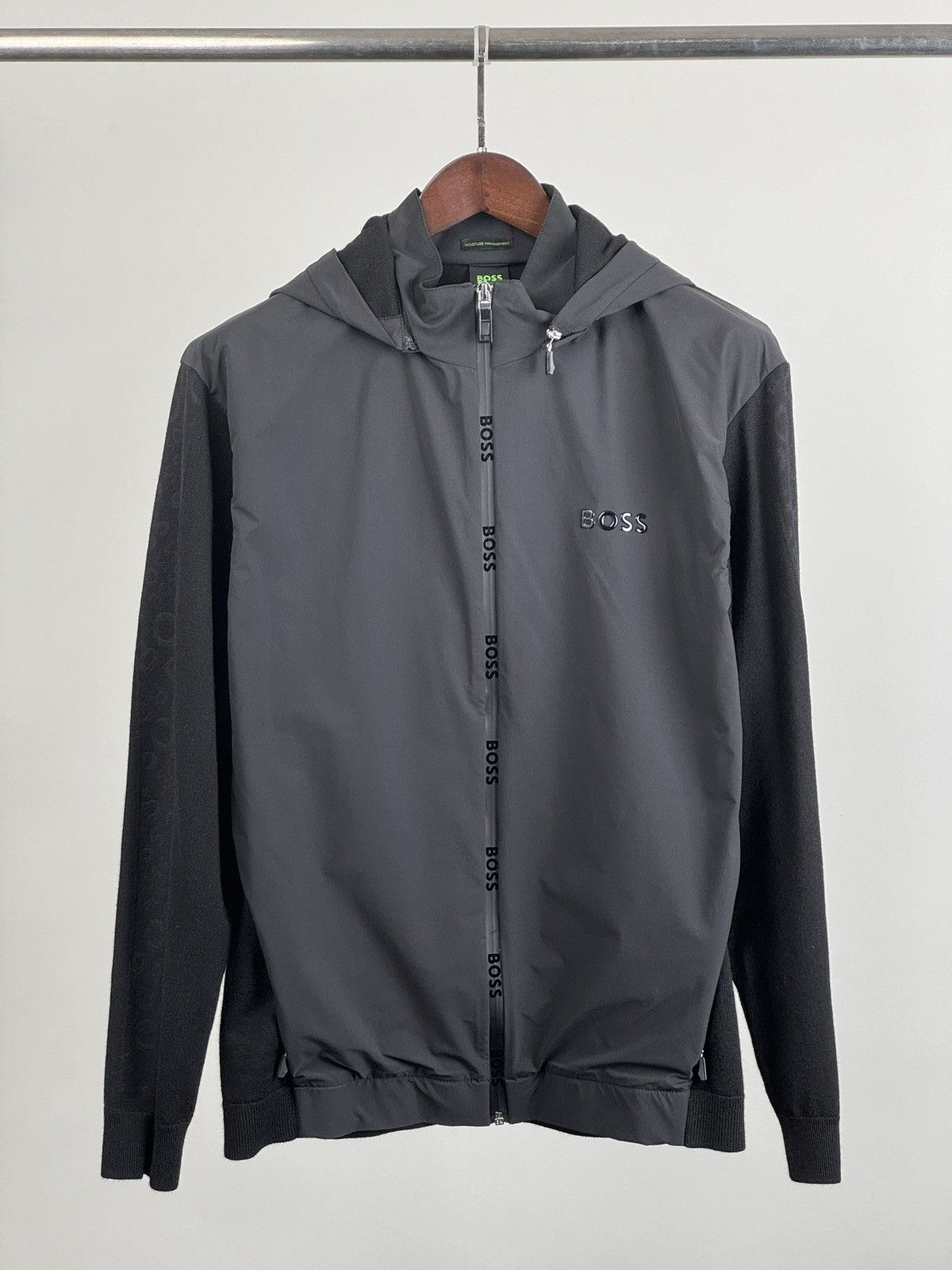 image of Hugo Boss Moisture Management Hoodie M in Black, Men's (Size Medium)