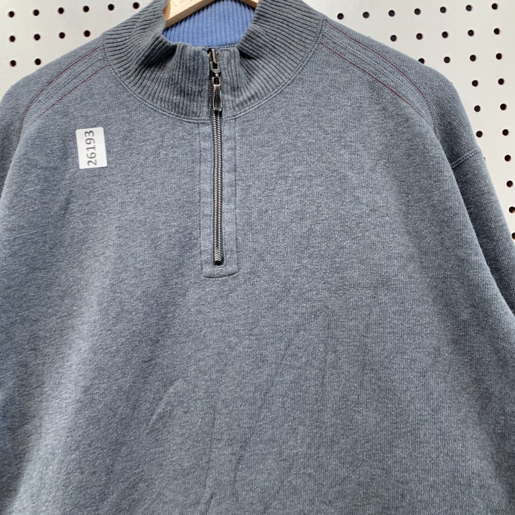 Tommy Bahama VINTAGE Tommy Bahama Reversible Knit Sweater Mock Neck XL Blue Gray Mens Size US XL / EU 56 / 4 - 7 Thumbnail
