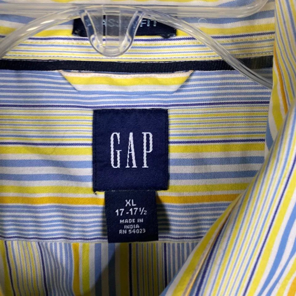 Gap Gap Button Up Shirt Men's XL Classic Fit Striped 17-17.5 Size US XL / EU 56 / 4 - 2 Thumbnail