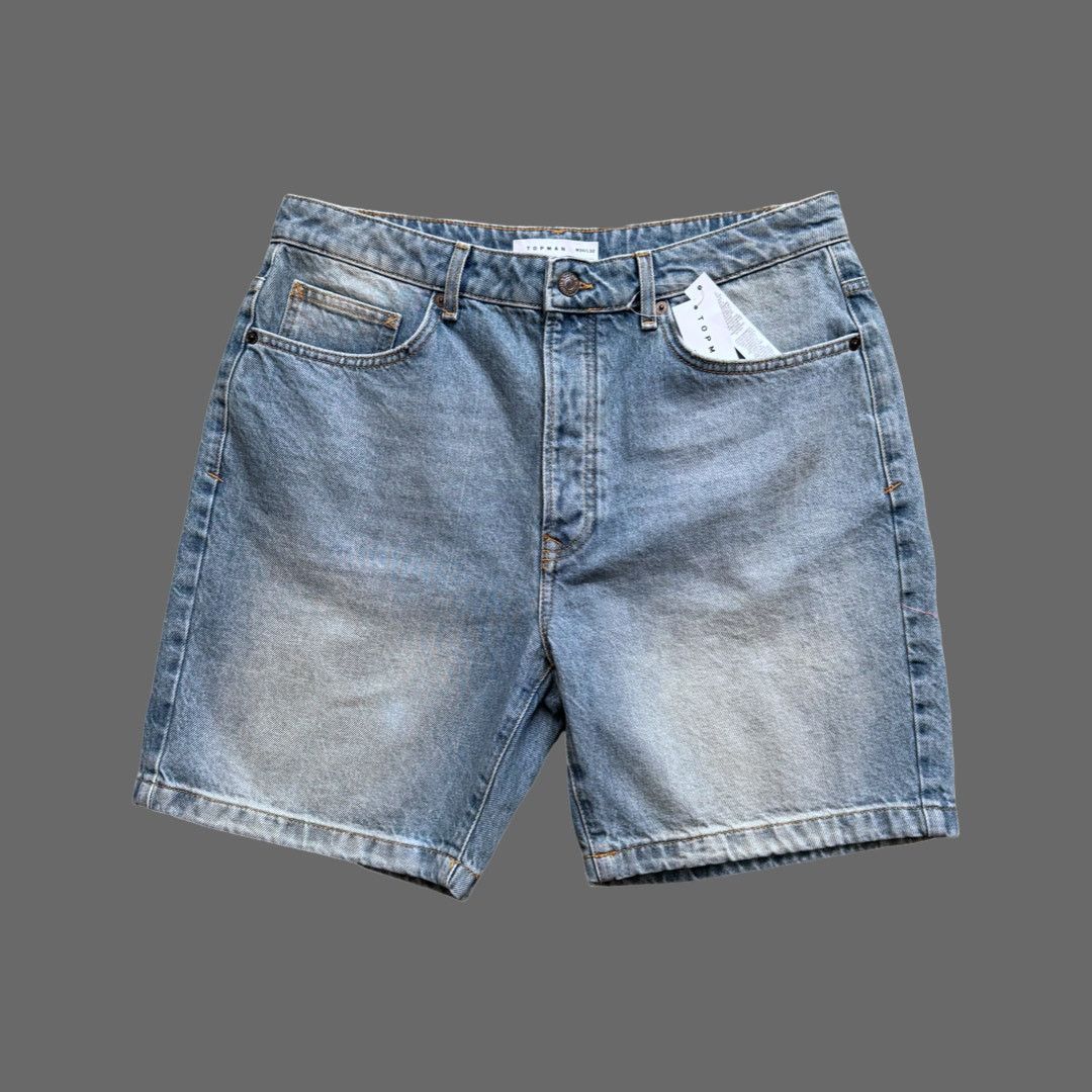 Topman Topman Straight Leg Denim Shorts Light Blue Wash 34 NWT Size US 34 / EU 50 - 1 Thumbnail