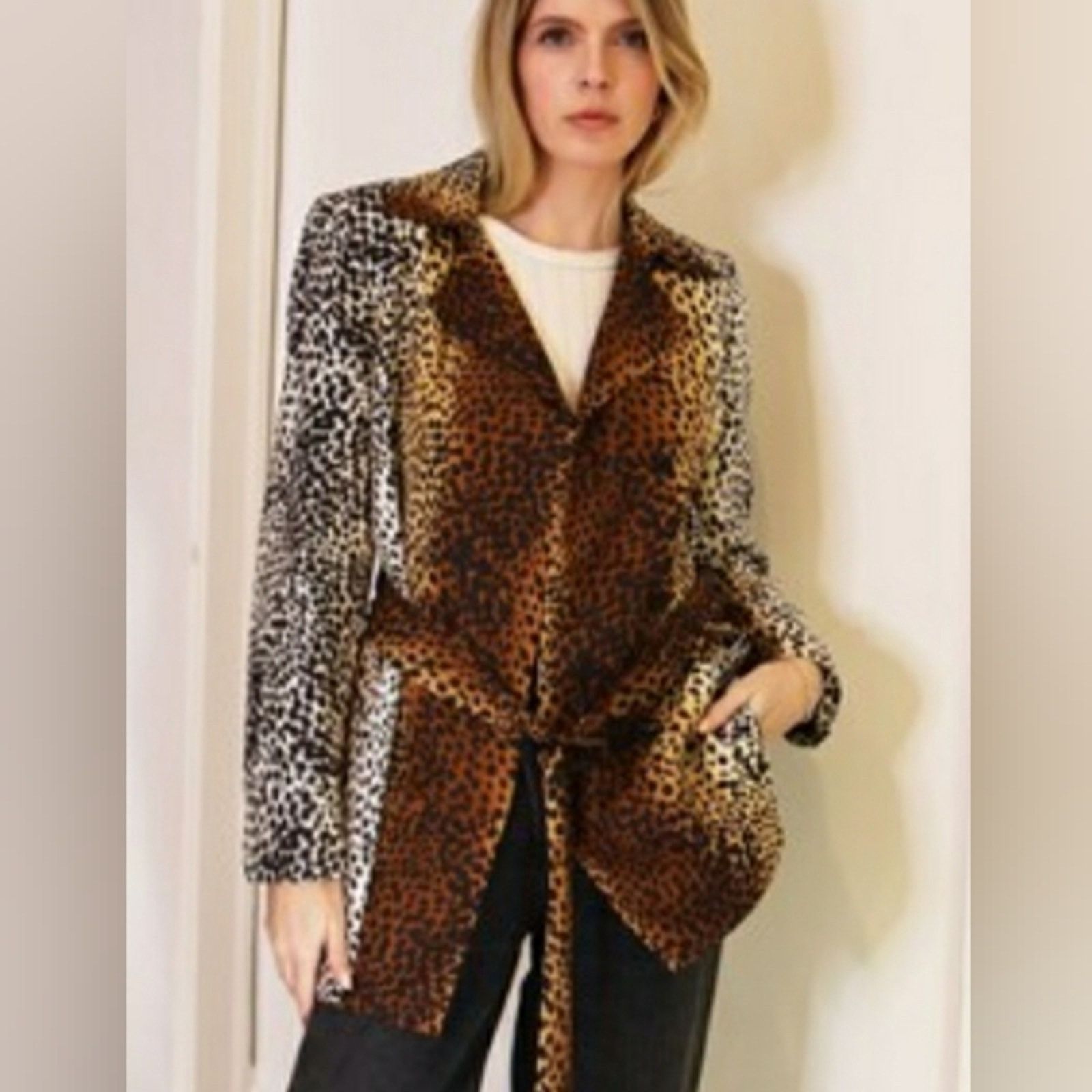 Anne Klein Anne Klein Silk Animal Print Blazer Size M / US 6-8 / IT 42-44 - 1 Thumbnail