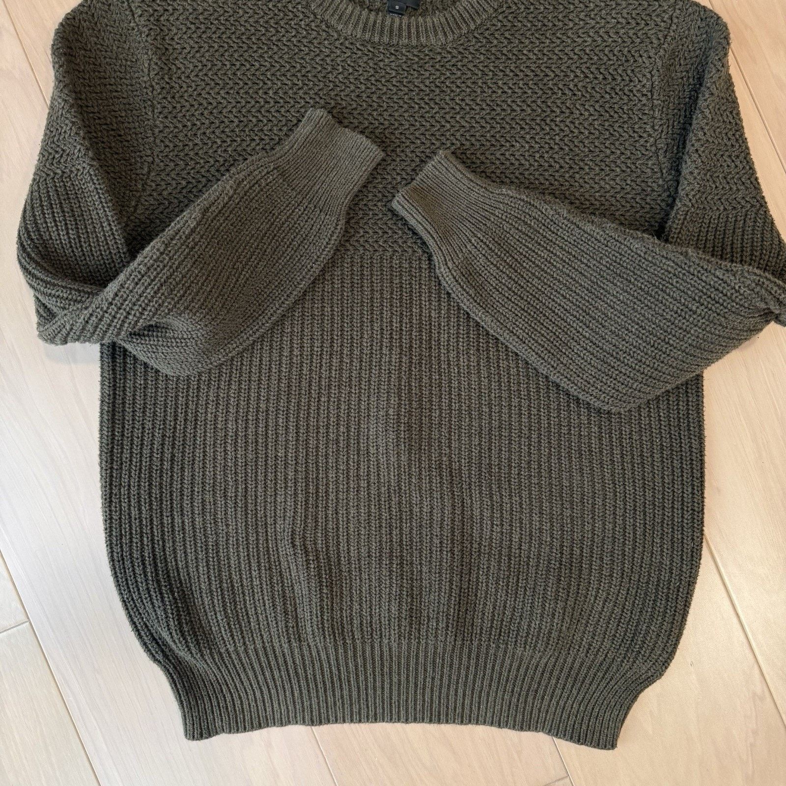 J.Crew J Crew Sweater Small Olive Green Cotton Knit Pullover Size US S / EU 44-46 / 1 - 6 Thumbnail