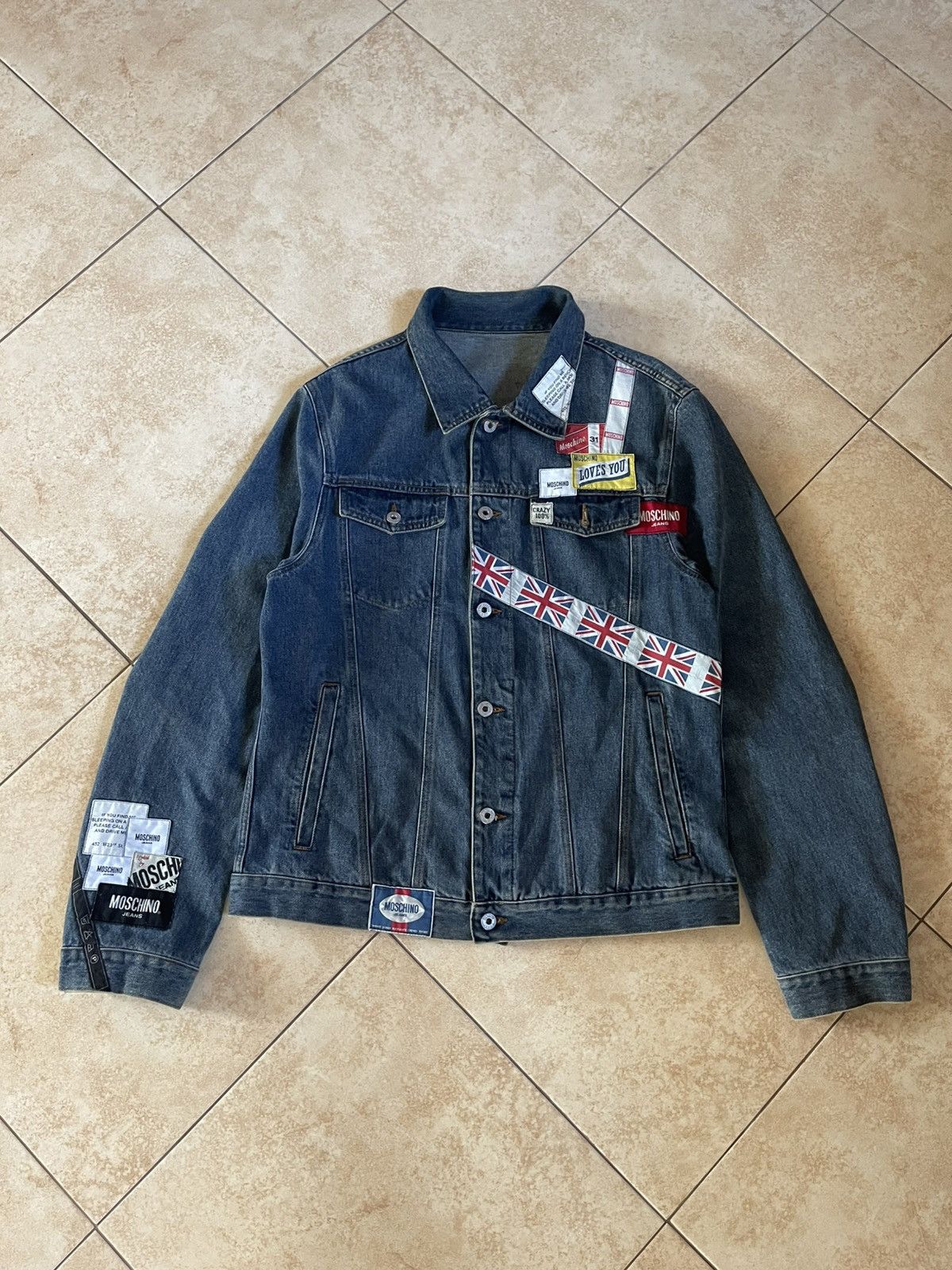Designer × Moschino Vintage Moschino Jeans Denim Jakcet With Patches Size US M / EU 48-50 / 2 - 1 Thumbnail