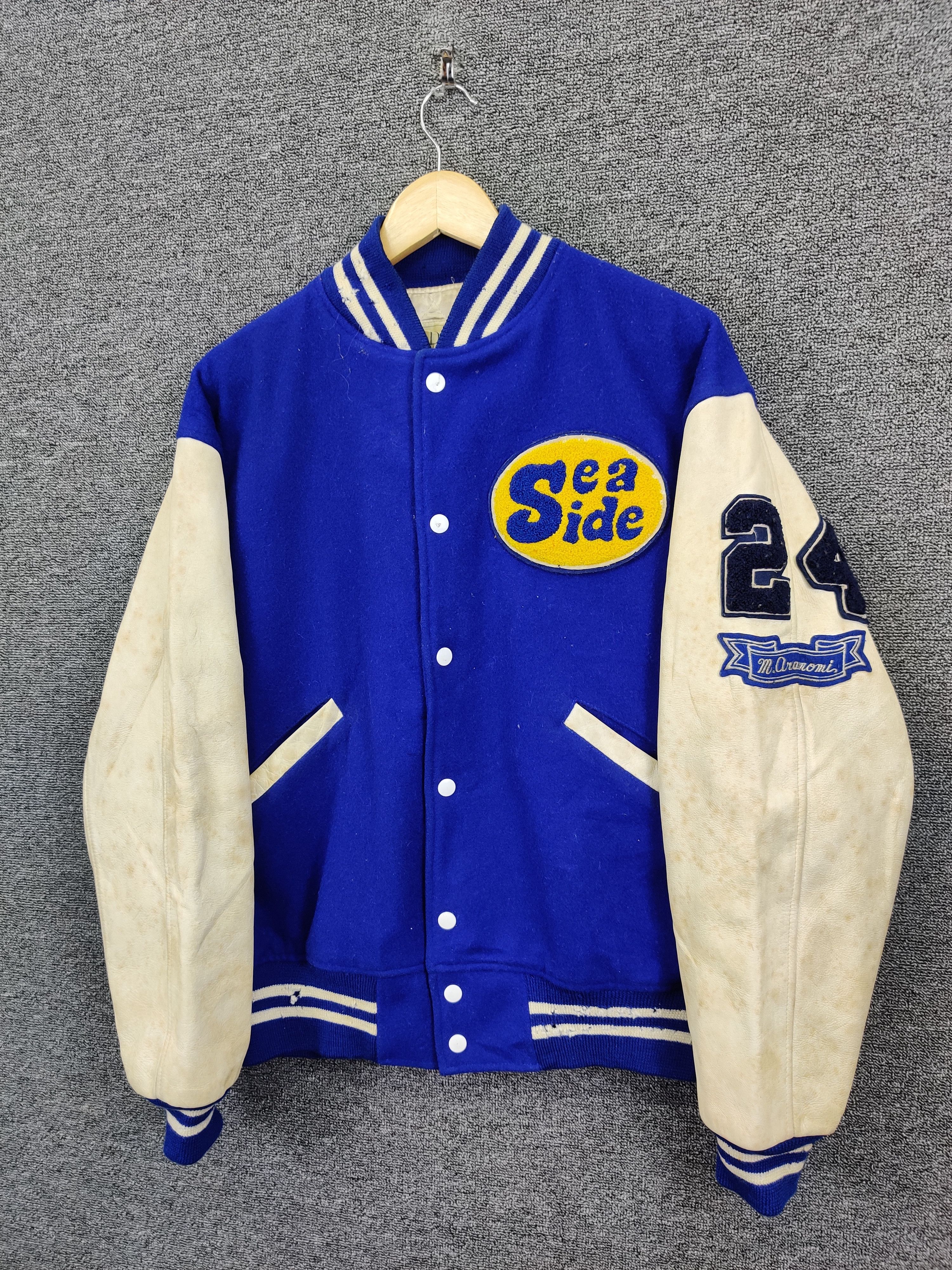 Vintage Vintage 80s David Workshop Wool Varsity Leather Jacket Size US M / EU 48-50 / 2 - 2 Thumbnail