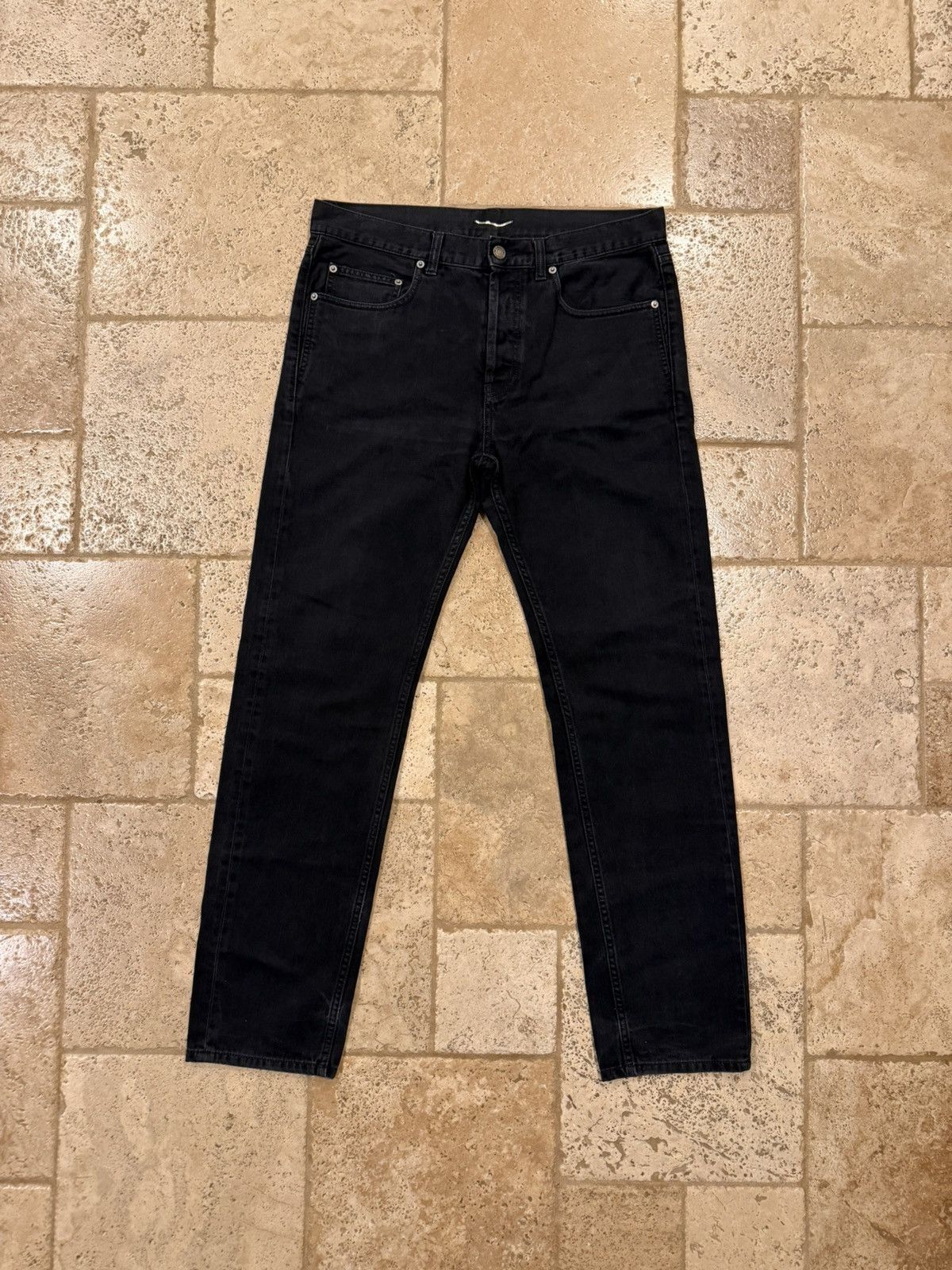Saint Laurent Paris Saint Laurent x Anthony Vaccarello D38 Black Denim Jean Size US 33 - 1 Thumbnail